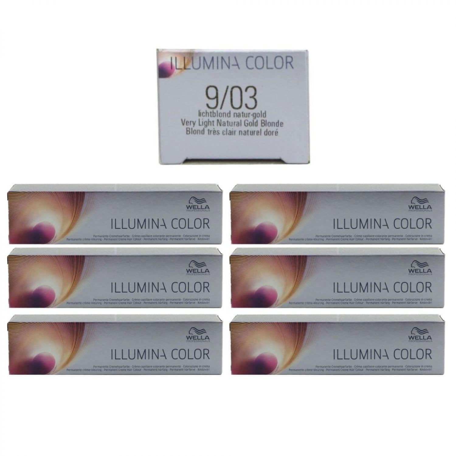Wella Illumina 6 x 60 ml 9/03 lichtblond natur gold Set