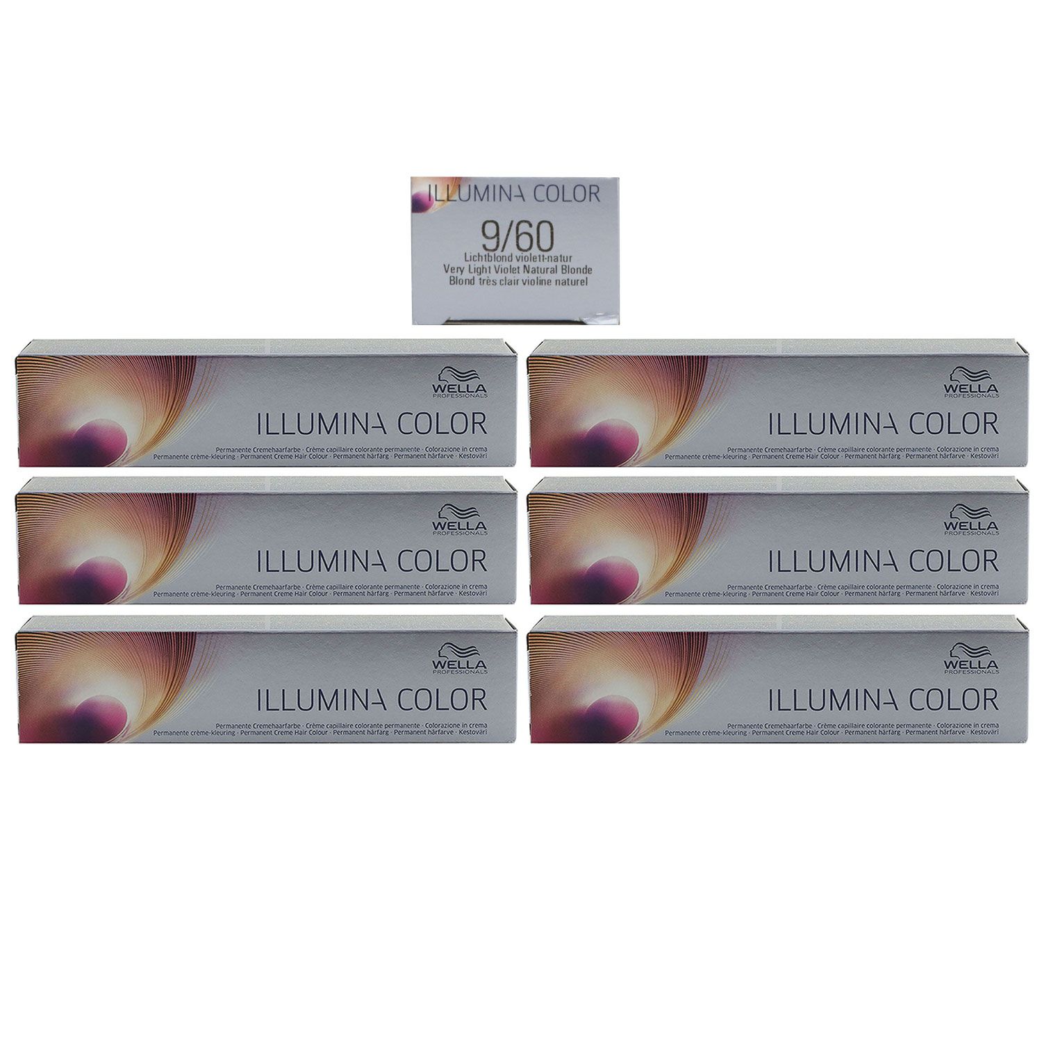 Wella Illumina 6 x 60 ml 9/60 lichtblond violett natur Set