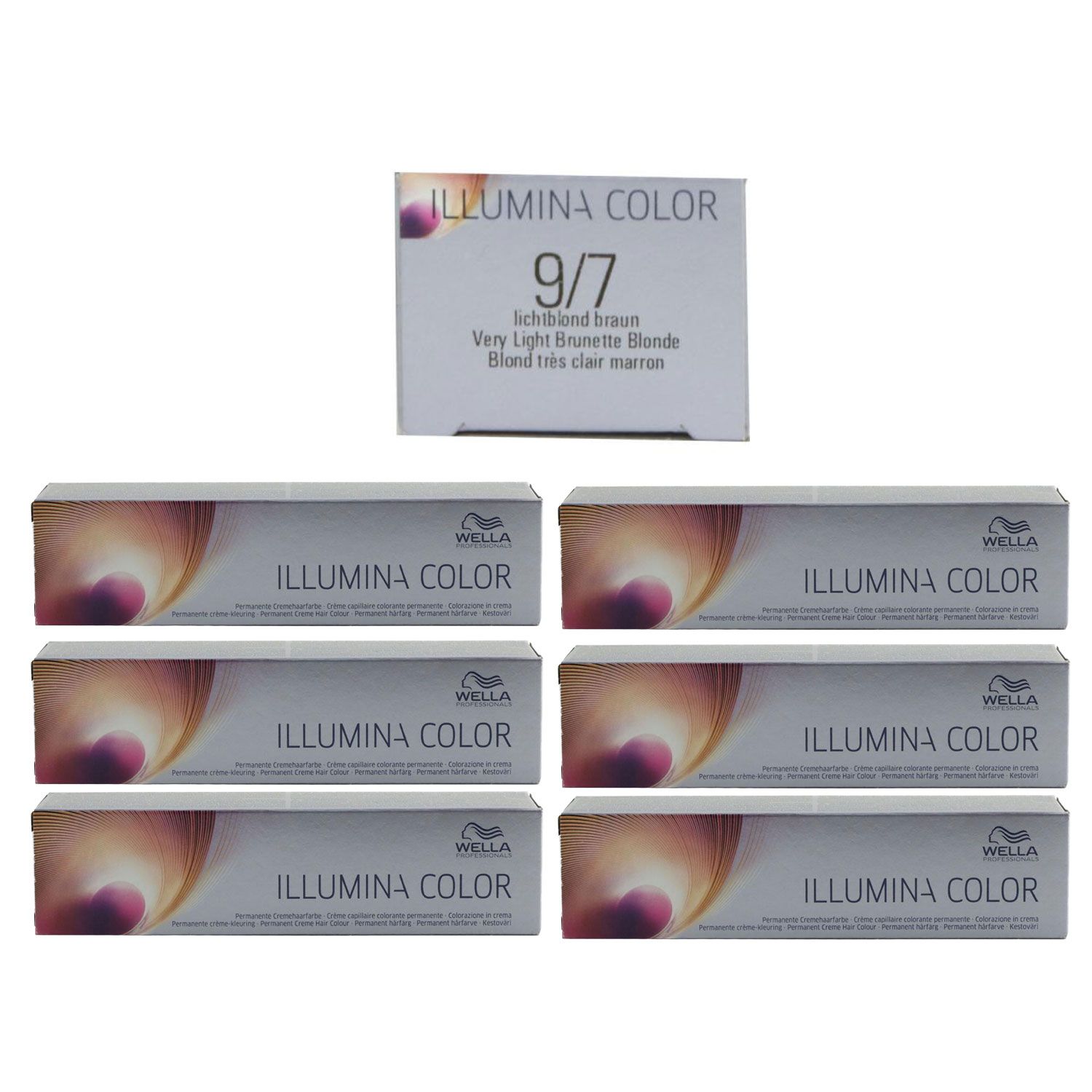 Wella Illumina 6 x 60 ml 9/7 lichtblond braun Set