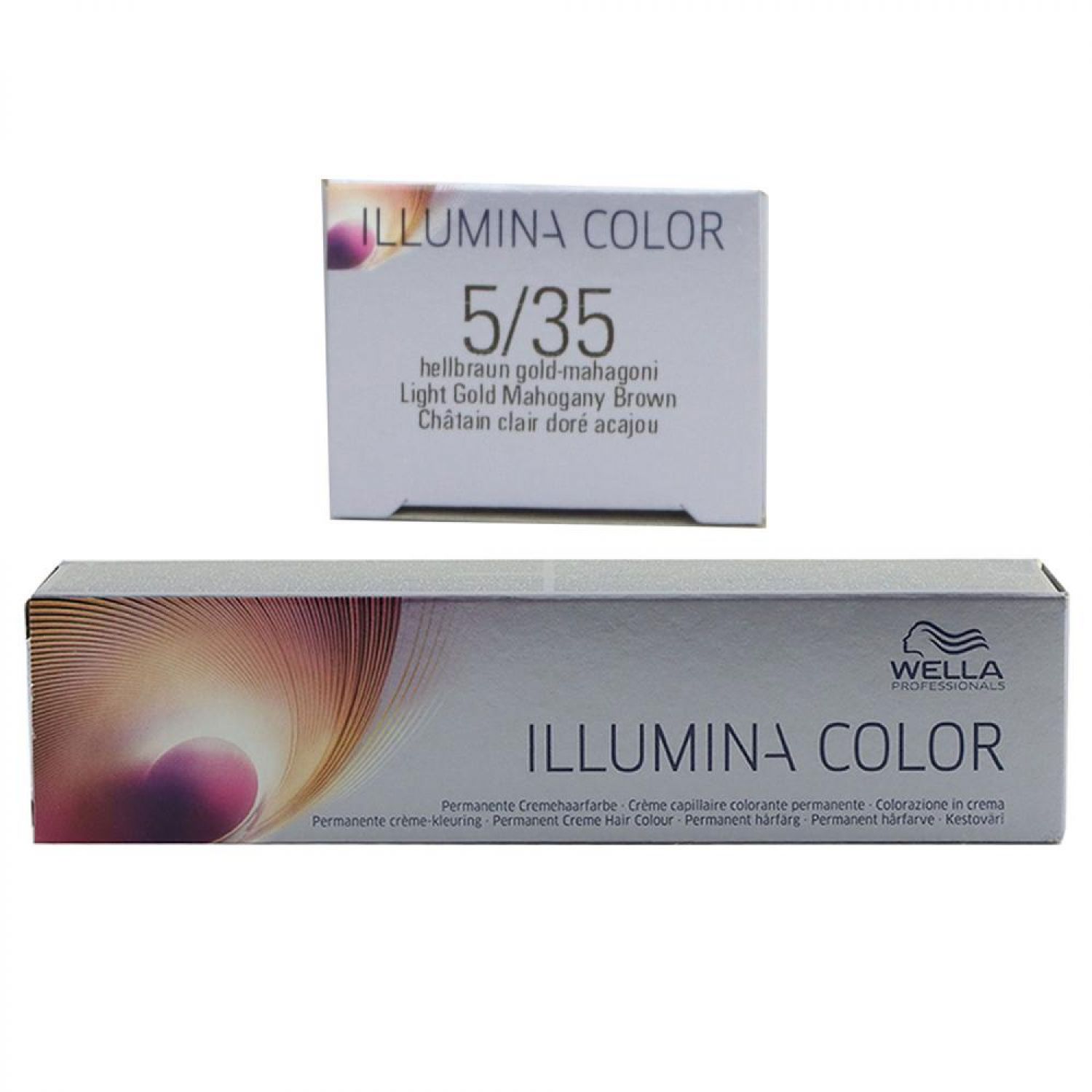Wella Illumina 60 ml 5/35 hellbraun gold mahagoni permanente Cremehaarfarbe