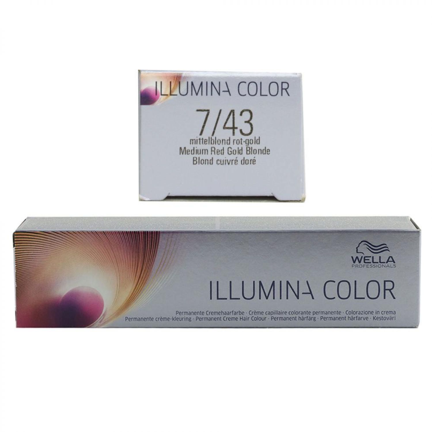 Wella Illumina 60 ml 7/43 mittelblond rot gold permanente Cremehaarfarbe
