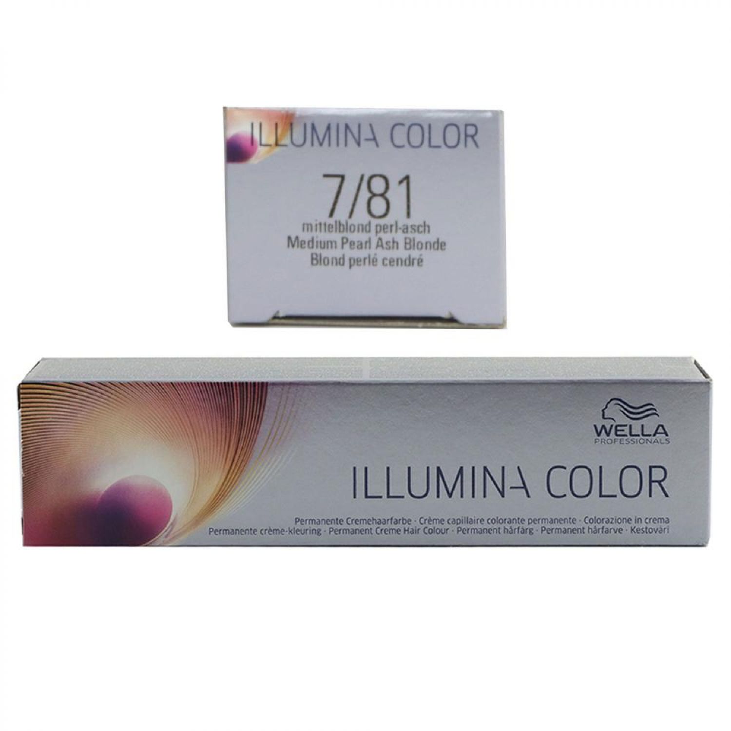 Wella Illumina 60 ml 7/81 mittelblond perl asch permanente Cremehaarfarbe
