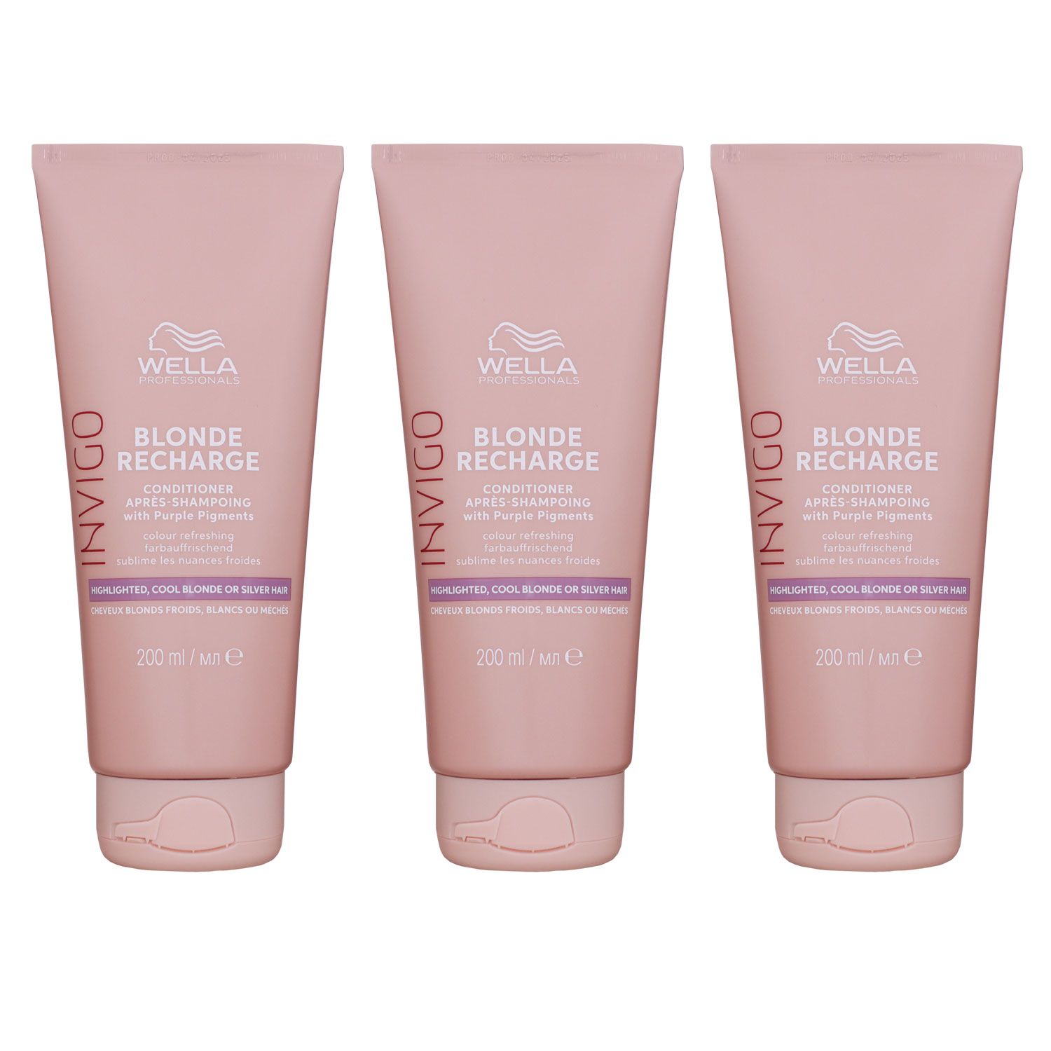 Wella Invigo Blonde Recharge 3 x 200 ml Conditioner f�r blondiertes Haar Set