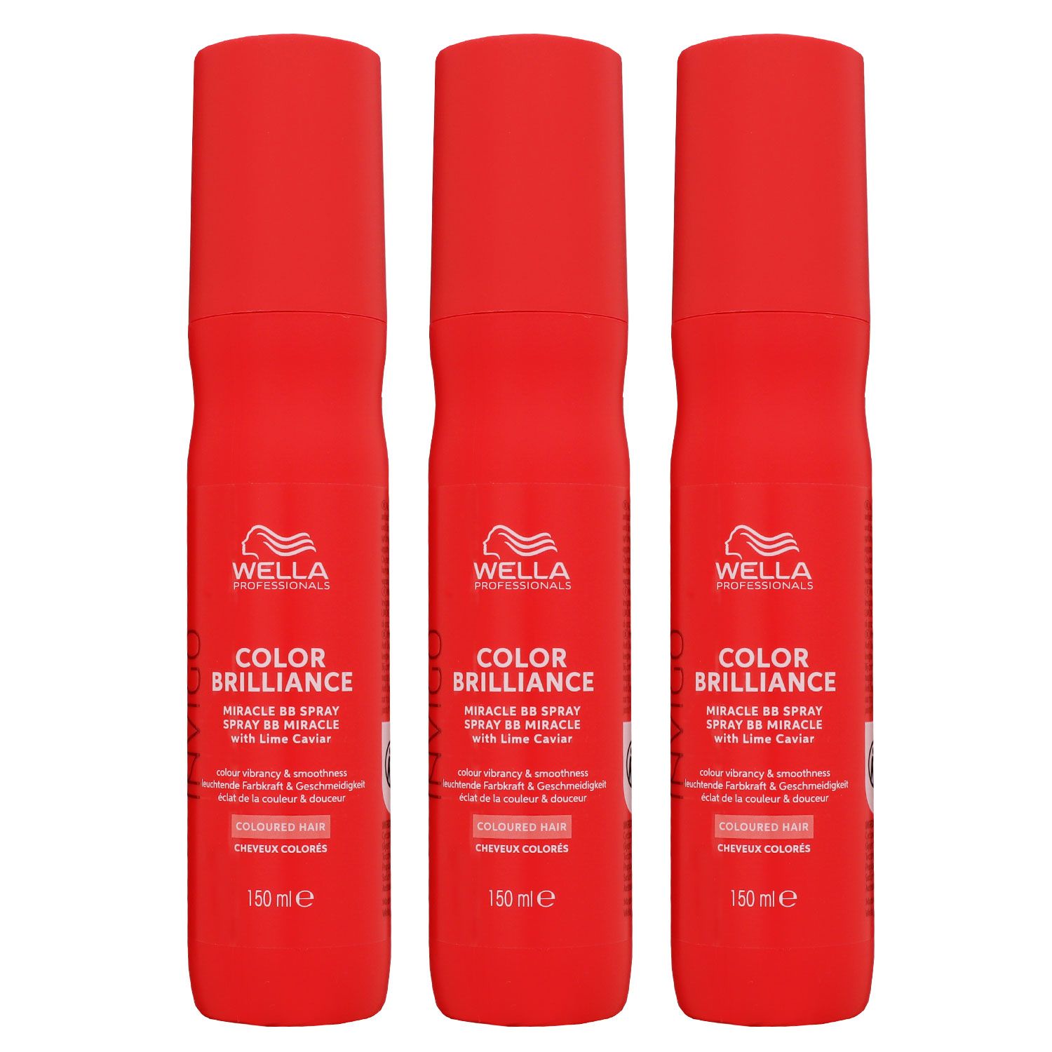 Wella Invigo Color Brilliance 3 x 150 ml Color Miracle BB Spray Leave In Spray Farbschutz Set