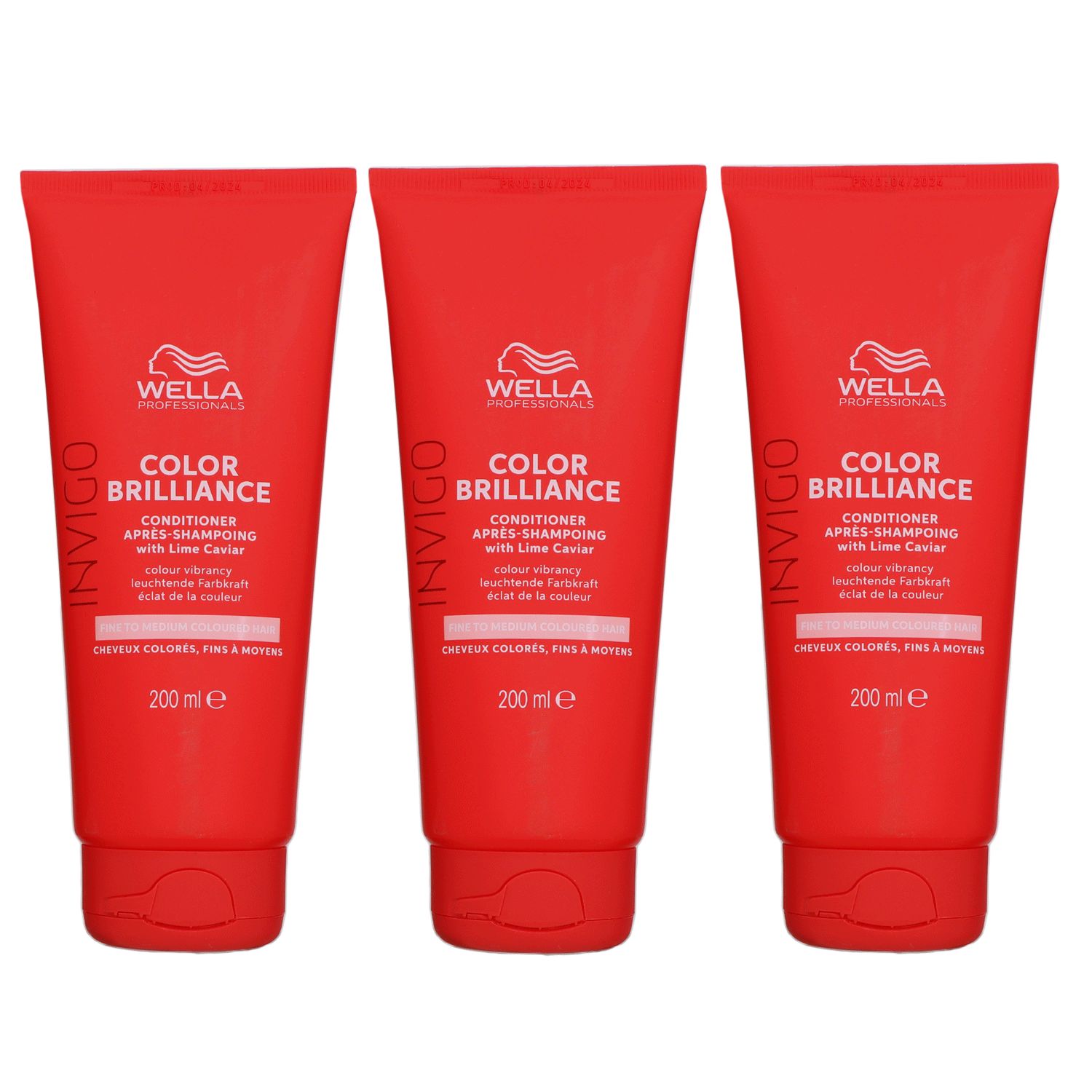 Wella Invigo Color Brilliance 3 x 200 ml Conditioner feines normales Haar Set