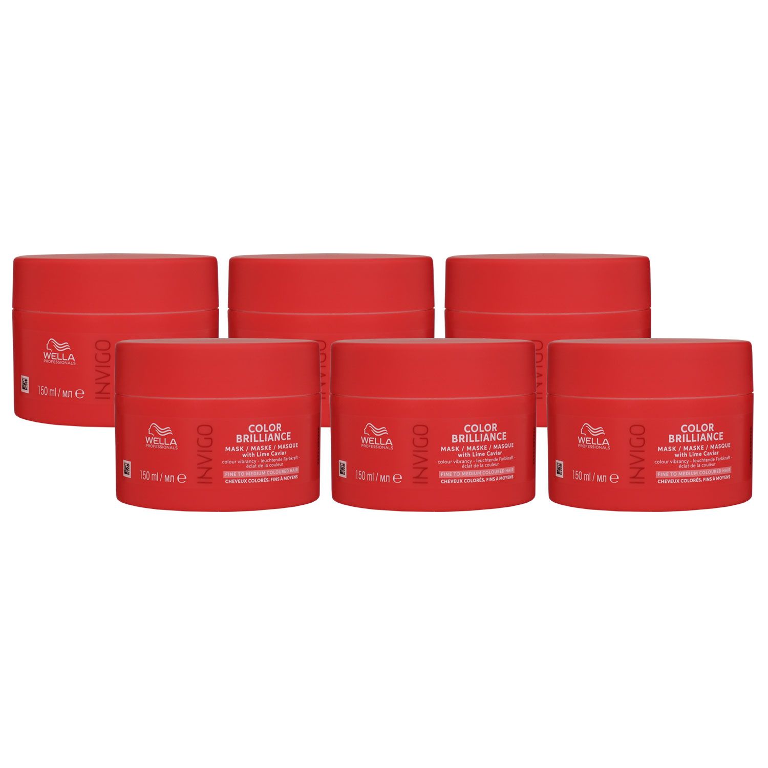 Wella Invigo Color Brilliance 6 x 150 ml Maske f�r feines normales Haar Set