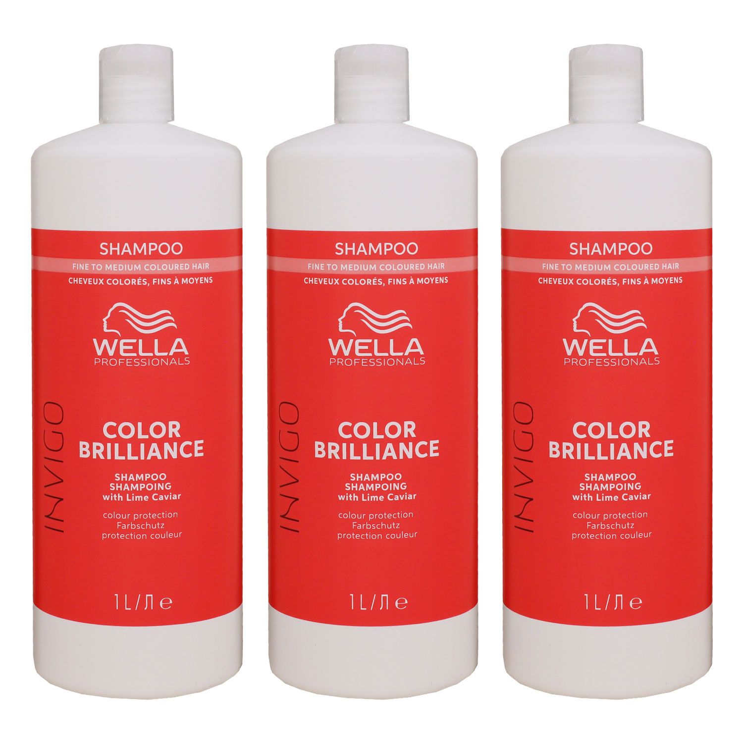 Wella Invigo Color Brilliance Coarse 3 x 1000 ml Shampoo f�r kr�ftiges coloriertes Haar Set