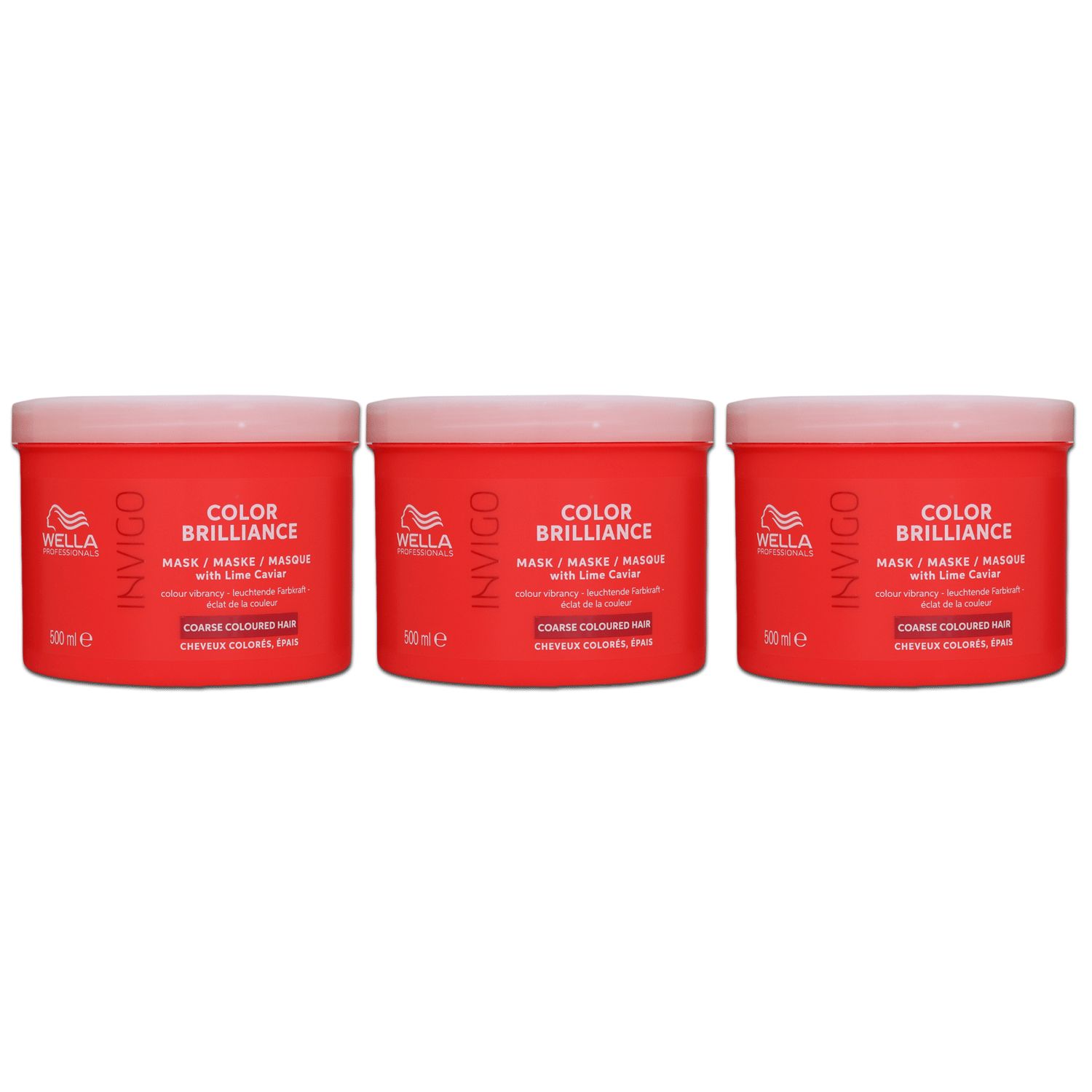 Wella Invigo Color Brilliance Coarse 3 x 500 ml Maske f�r kr�ftiges coloriertes Haar Set