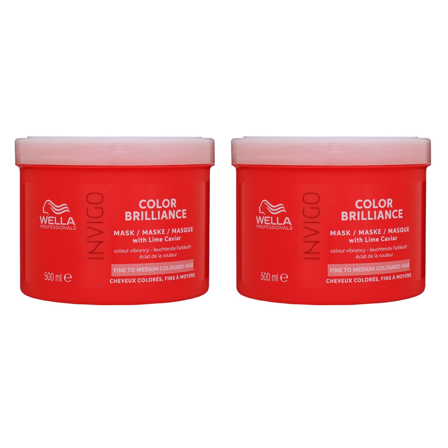 Wella Invigo Color Brilliance Mask 2 x 500 ml f�r feines normales coloriertes Haar Set