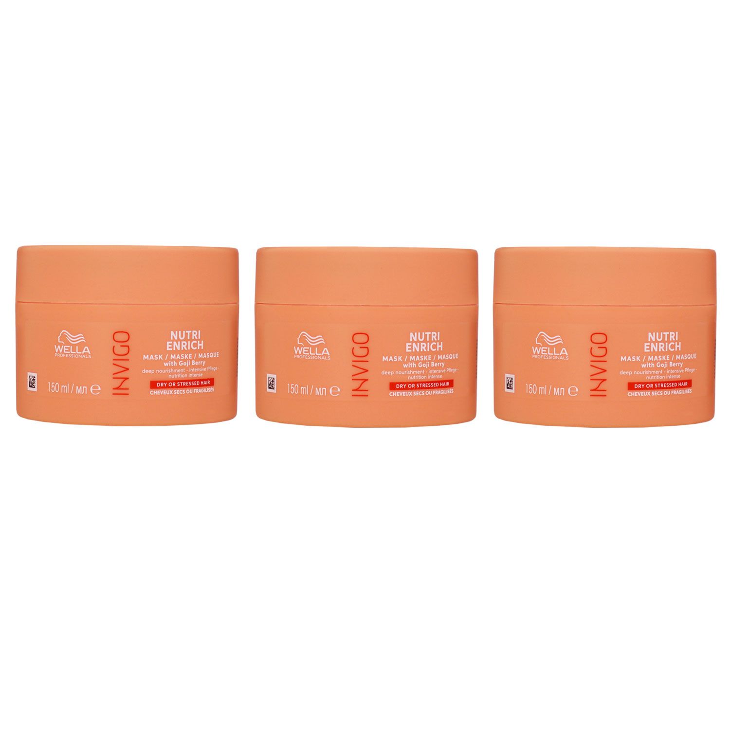 Wella Invigo Nutri Enrich 3 x 150 ml Intensiv-Haarmaske Set