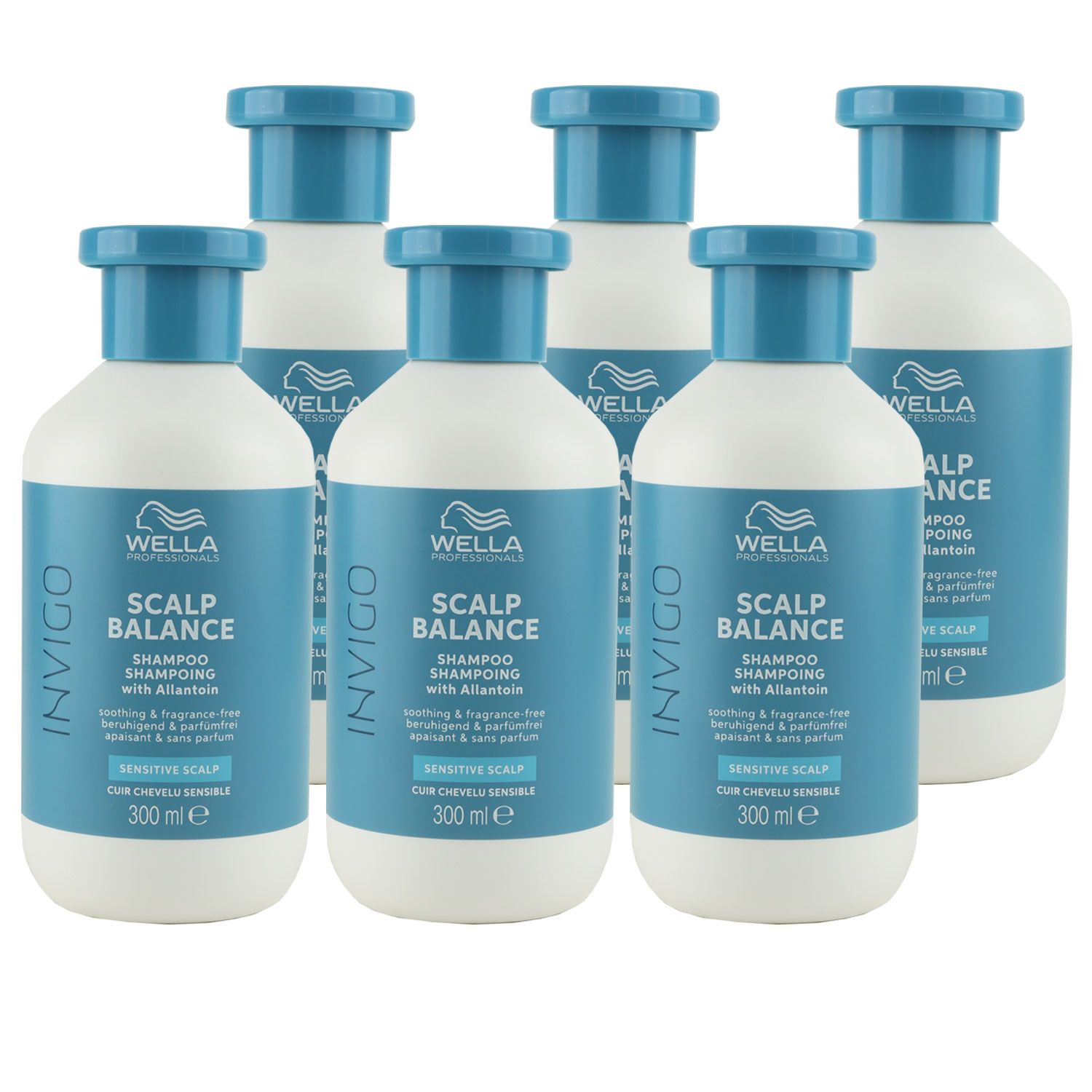 Wella Invigo Scalp Balance Sensitive Scalp 6 x 300 ml Anti Schuppen Shampoo Set