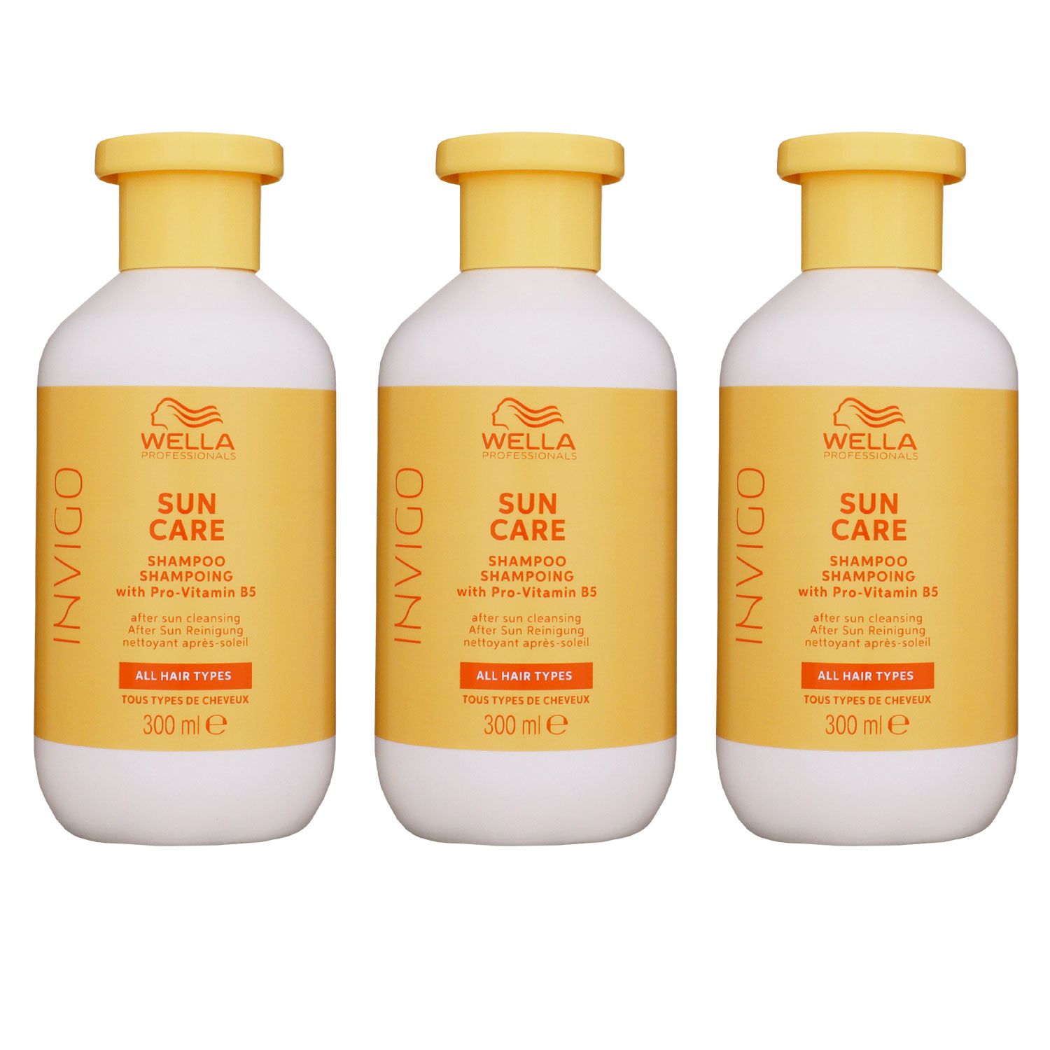 Wella Invigo Sun Care 3 x 300 ml Haarshampoo After Sun Shampoo Set