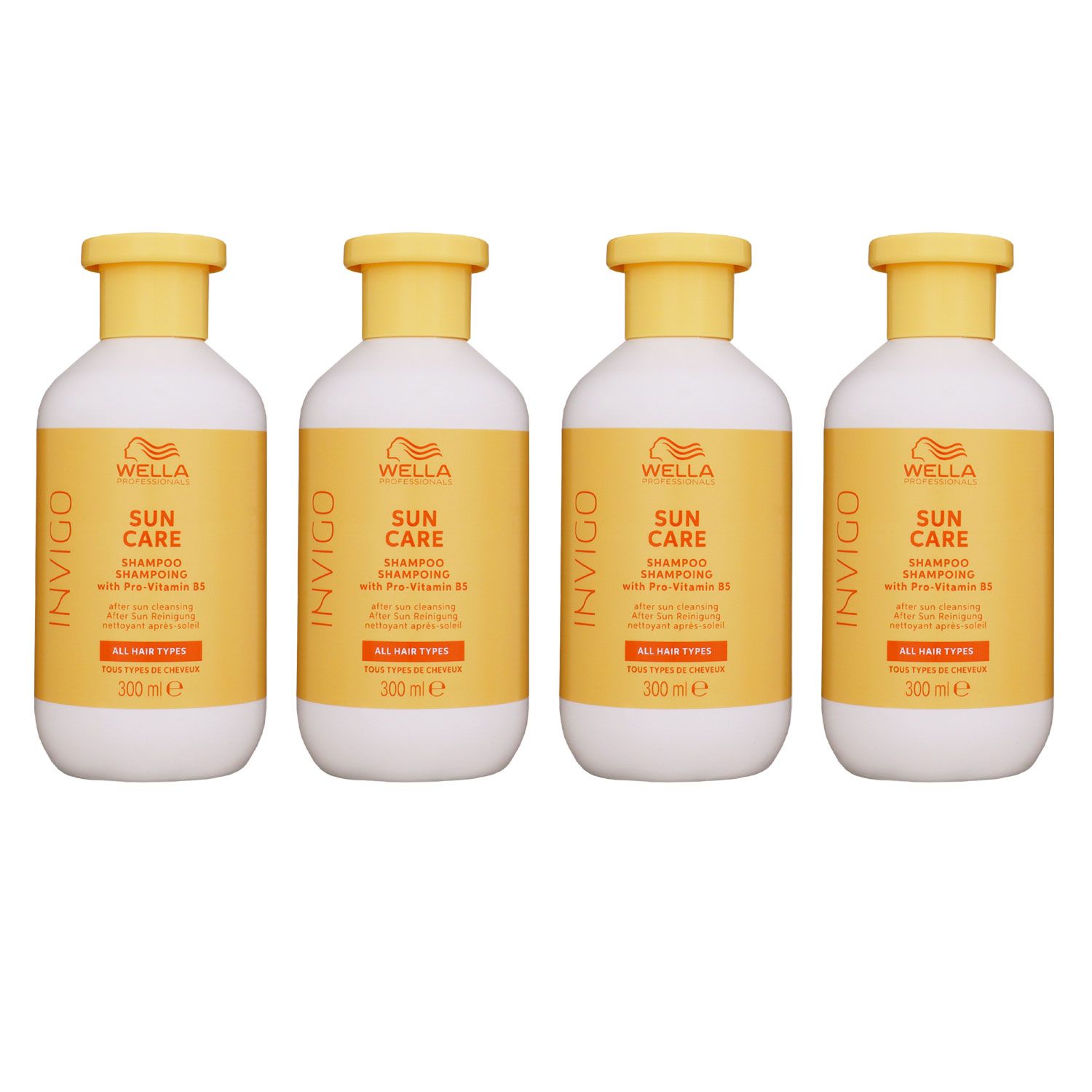 Wella Invigo Sun Care 4 x 300 ml Haarshampoo After Sun Shampoo Set