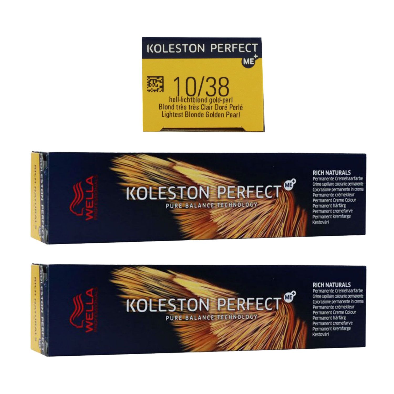 Wella Koleston 2 x 60 ml 10/38 hell lichtblond gold pearl Set