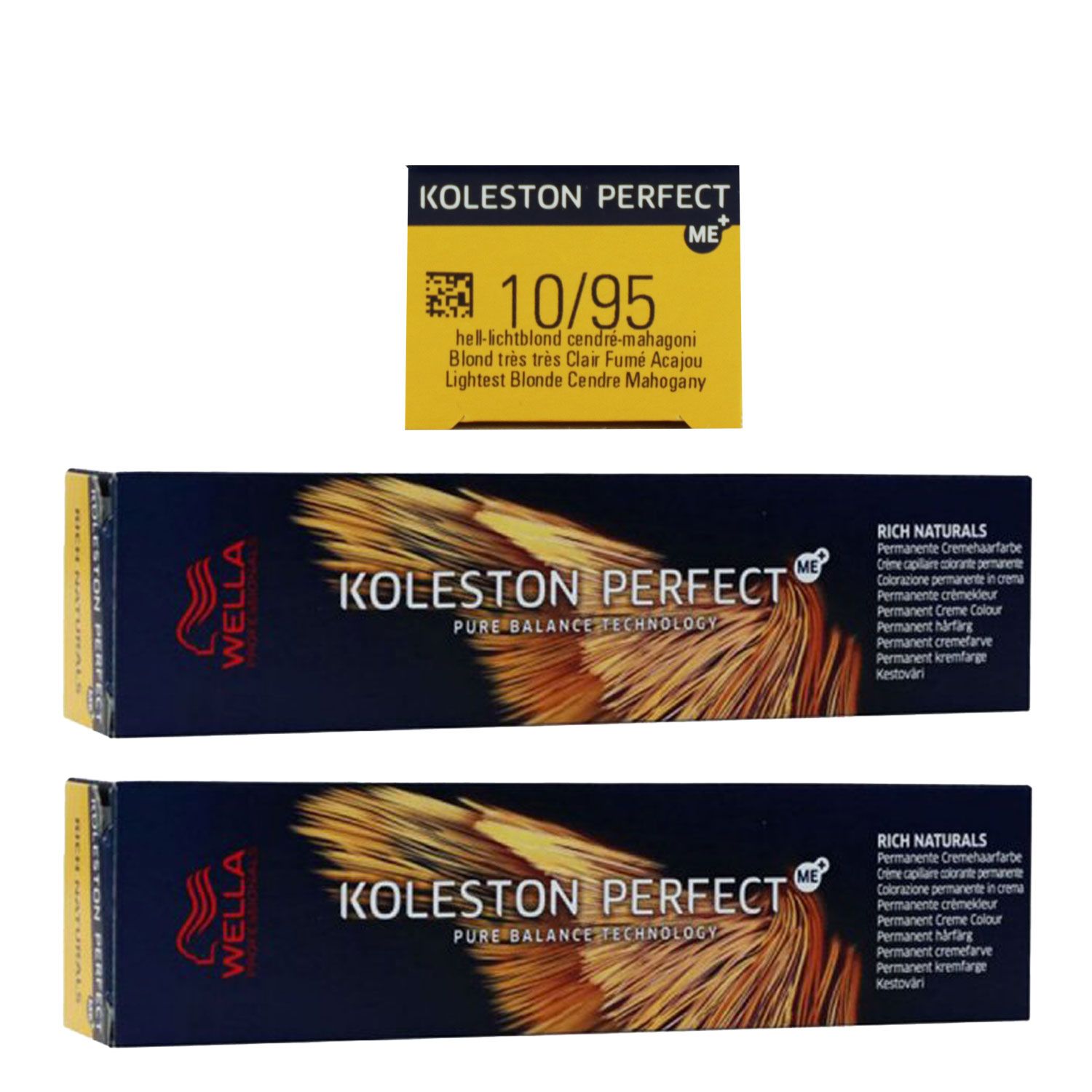 Wella Koleston 2 x 60 ml 10/95 hell lichtblond cendre mahagoni Set
