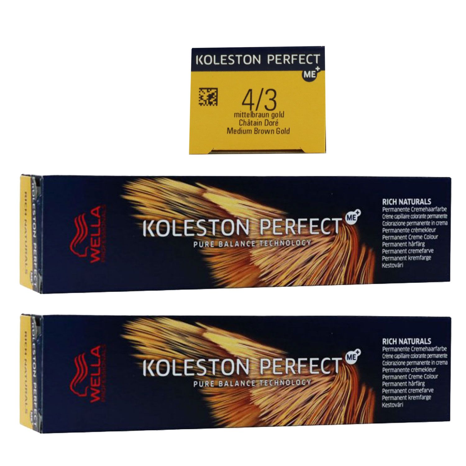 Wella Koleston 2 x 60 ml 4/3 mittelbraun gold Set