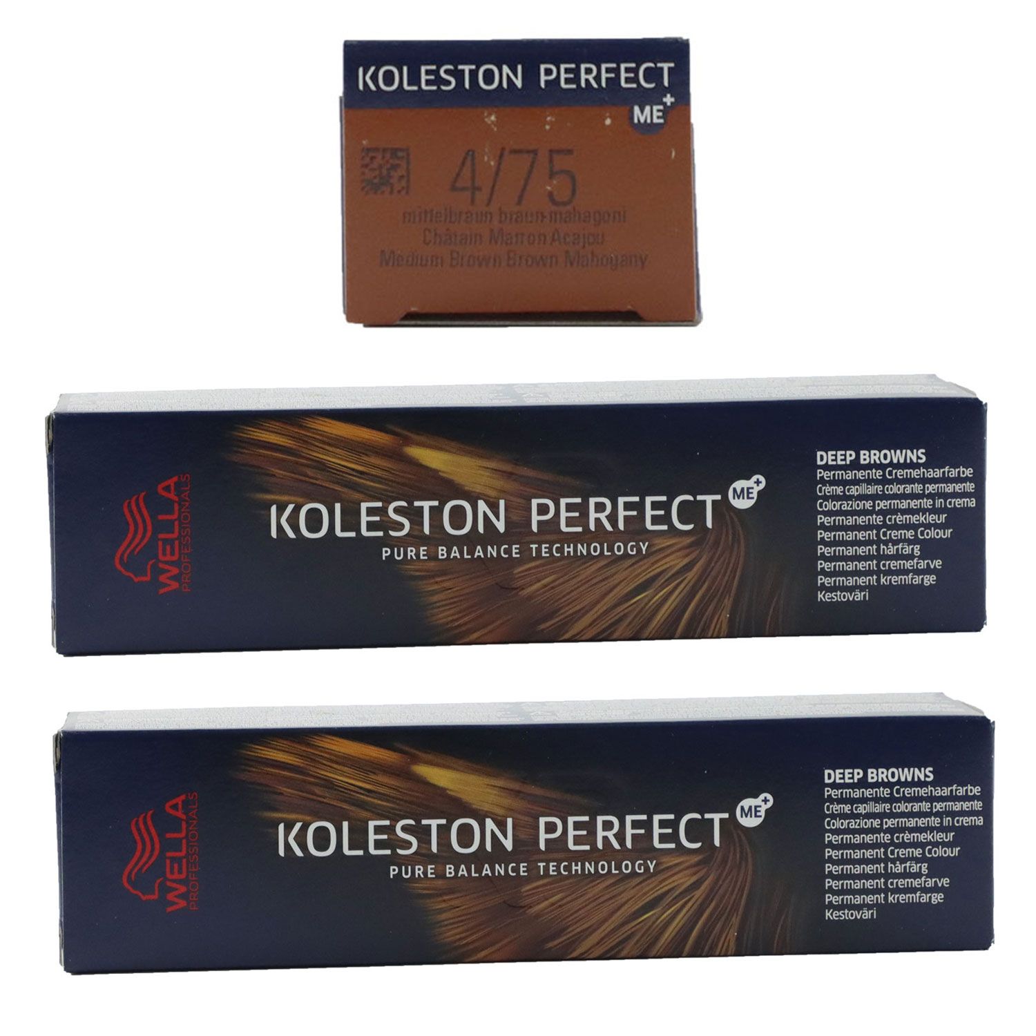 Wella Koleston 2 x 60 ml 4/75 mittelbraun braun-mahagoni Set