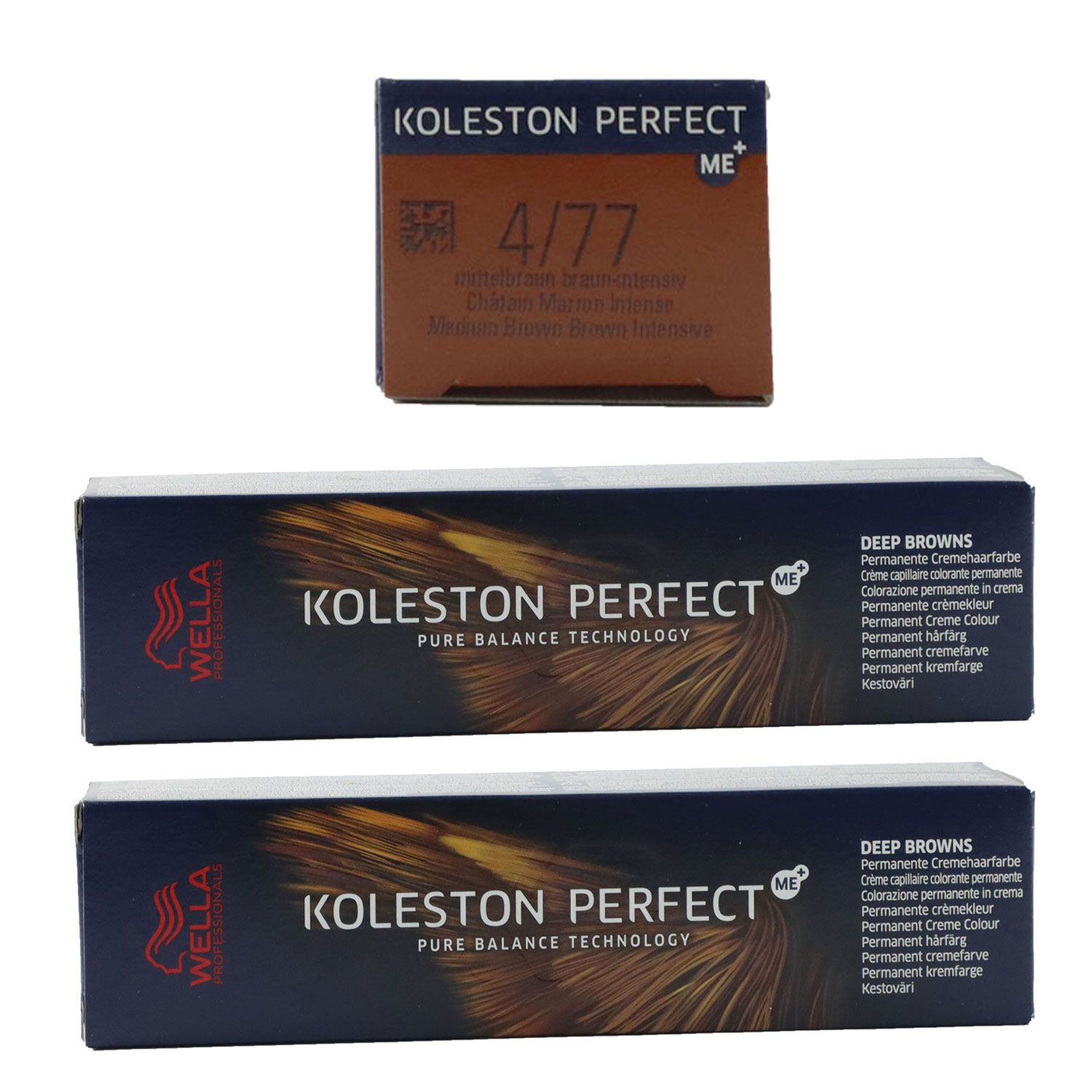 Wella Koleston 2 x 60 ml 4/77 mittelbraun braun-intensiv Set