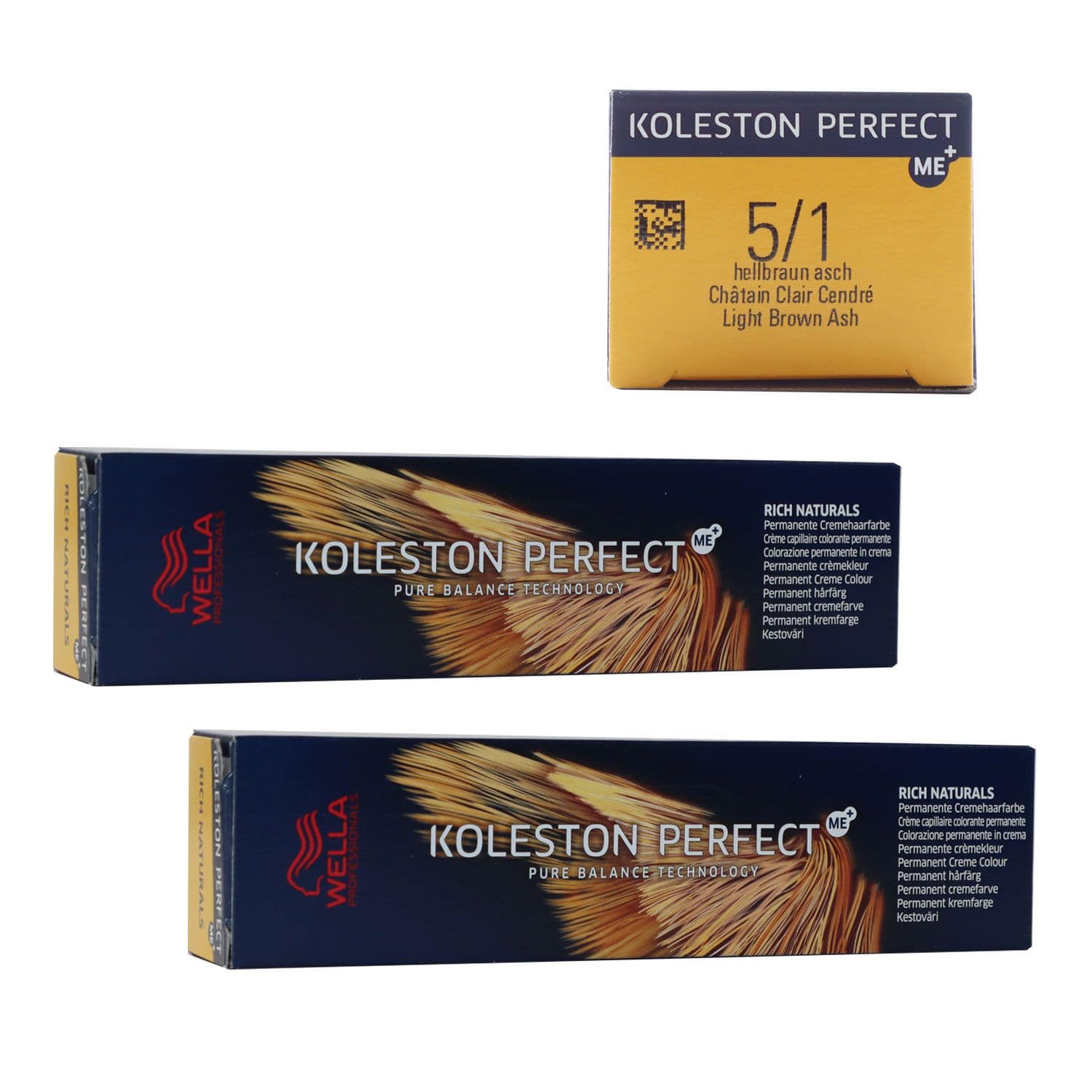 Wella Koleston 2 x 60 ml 5/1 hellbraun asch Set