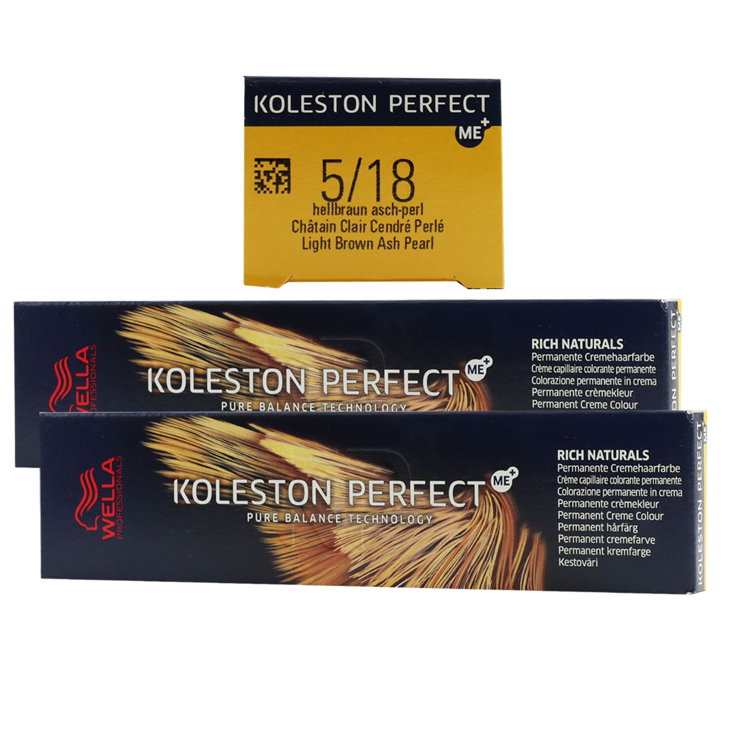 Wella Koleston 2 x 60 ml 5/18 hellbraun asch perl Set