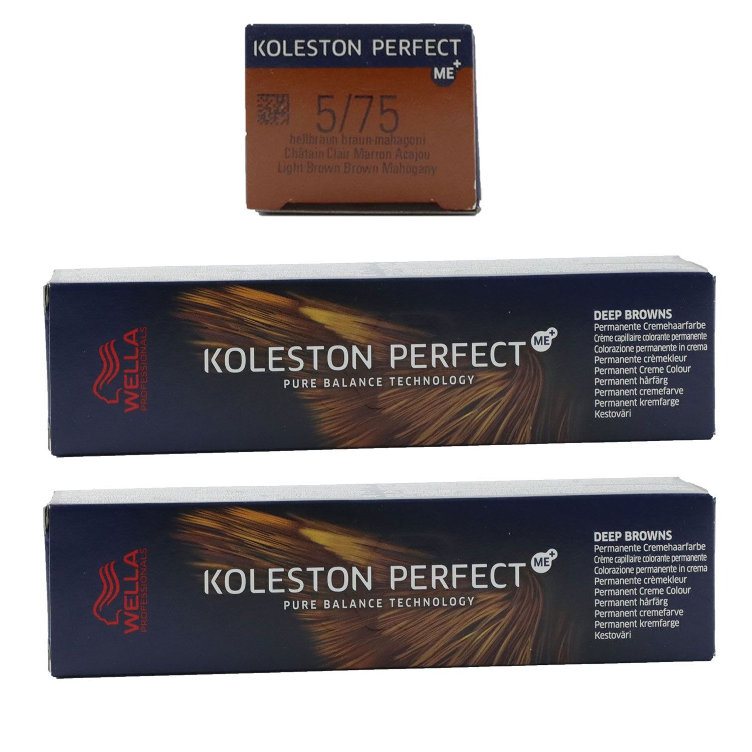 Wella Koleston 2 x 60 ml 5/75 hellbraun braun-mahagoni Set