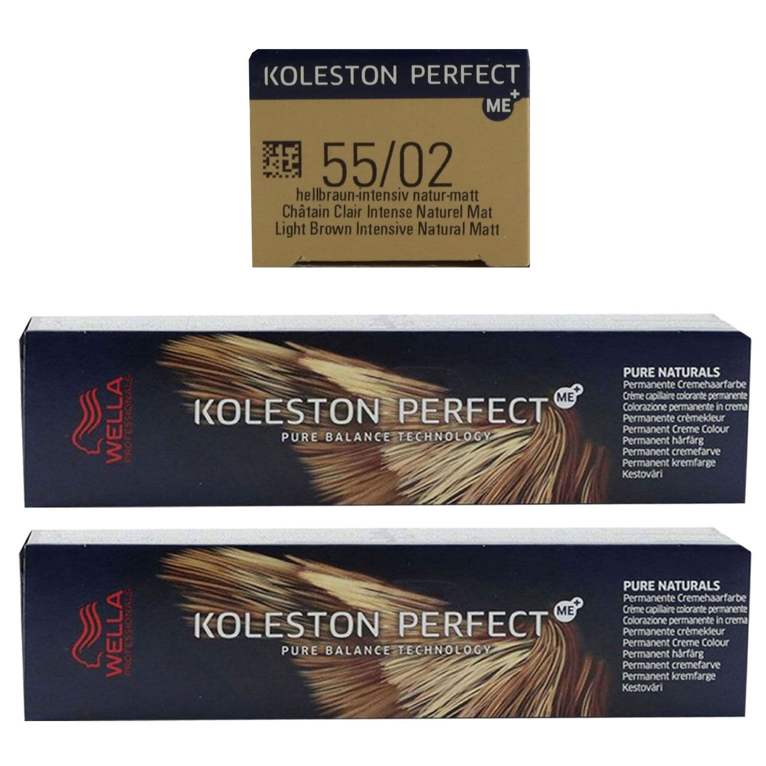 Wella Koleston 2 x 60 ml 55/02 hellbraun intensiv natur matt Set