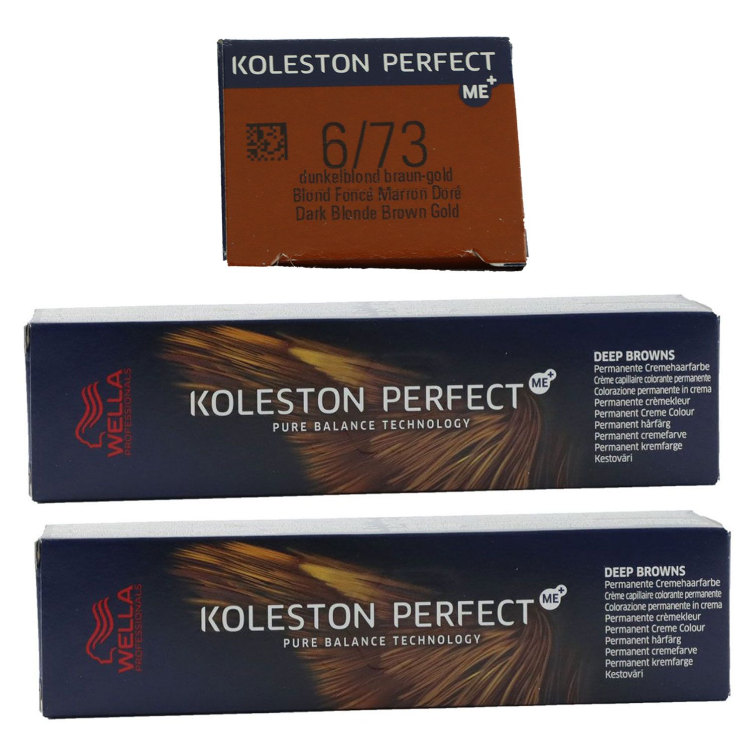 Wella Koleston 2 x 60 ml 6/73 dunkelblond braun gold Set