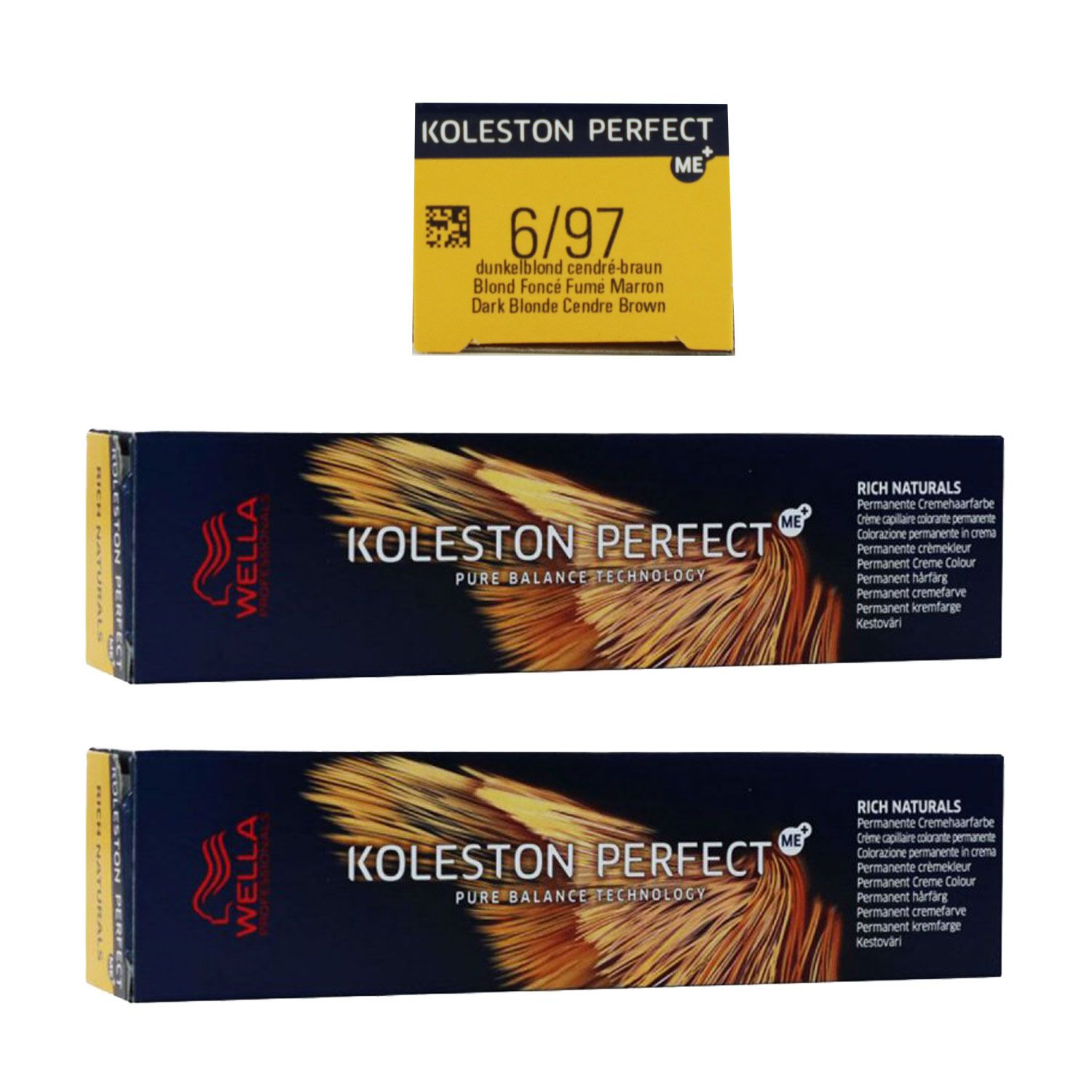 Wella Koleston 2 x 60 ml 6/97 dunkelblond cendre braun Set