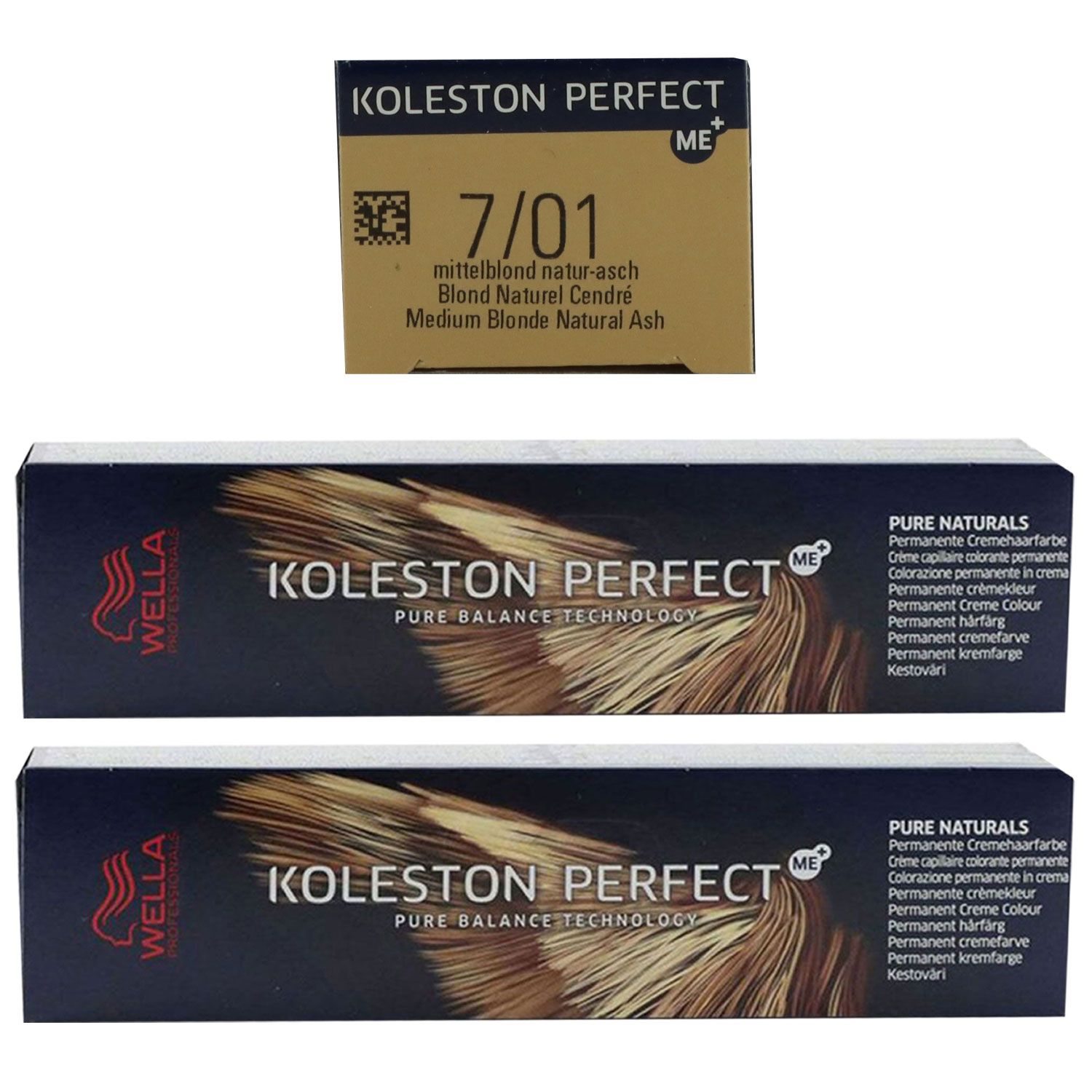 Wella Koleston 2 x 60 ml 7/01 mittelblond natur asch Set