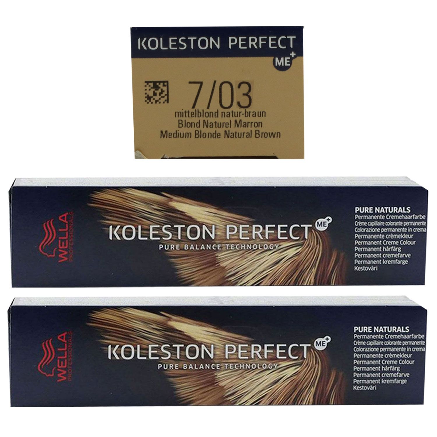Wella Koleston 2 x 60 ml 7/03 mittelblond natur gold Set