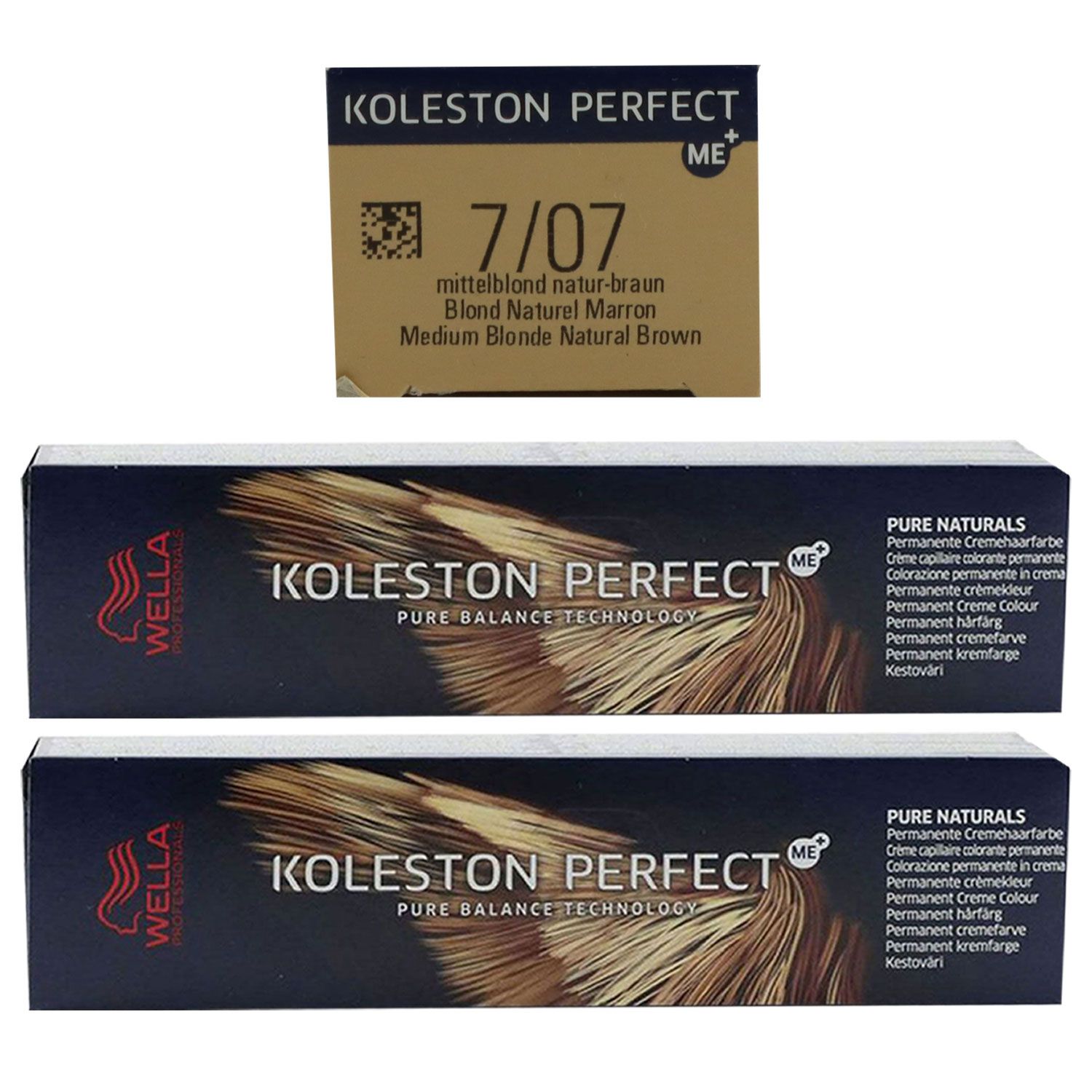 Wella Koleston 2 x 60 ml 7/07 mittelblond natur braun Set