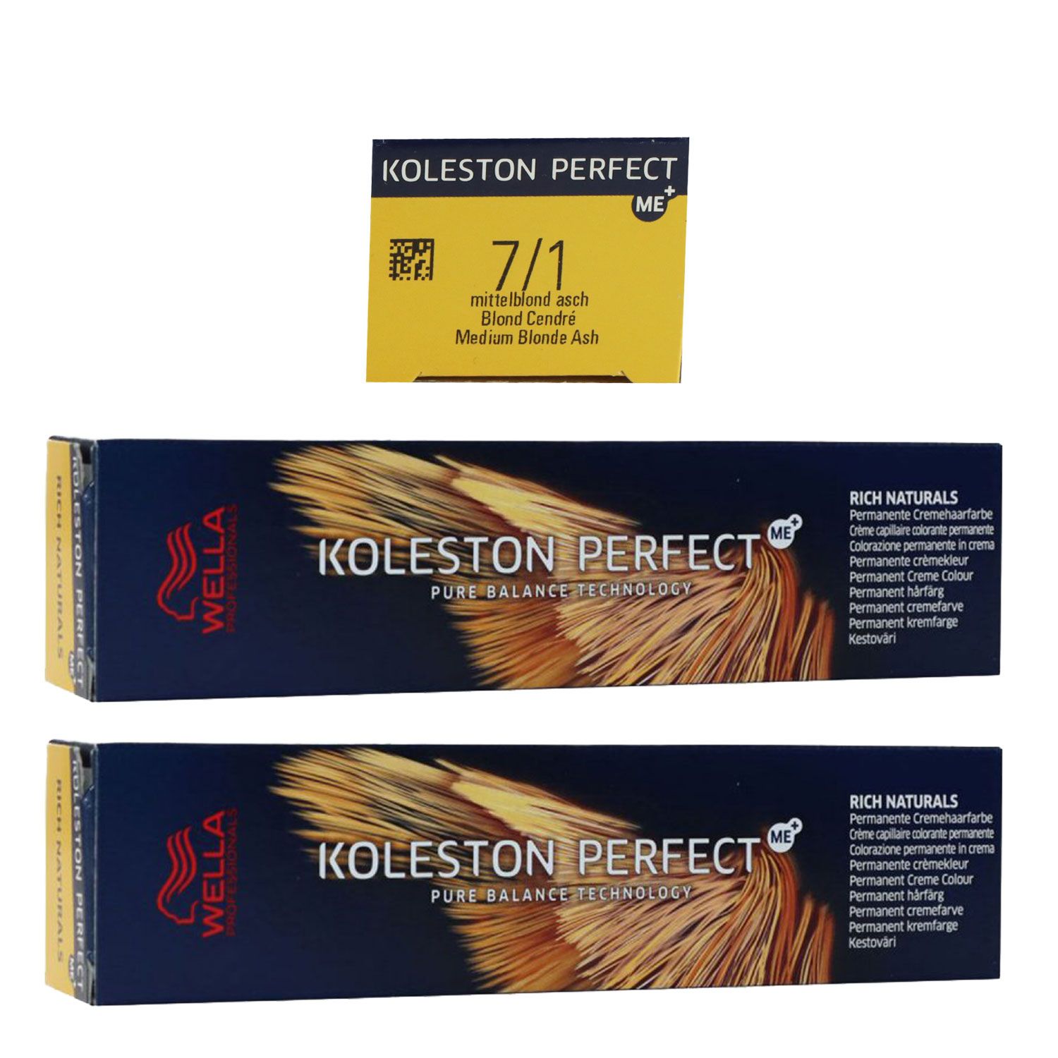 Wella Koleston 2 x 60 ml 7/1 mittelblond asch Set