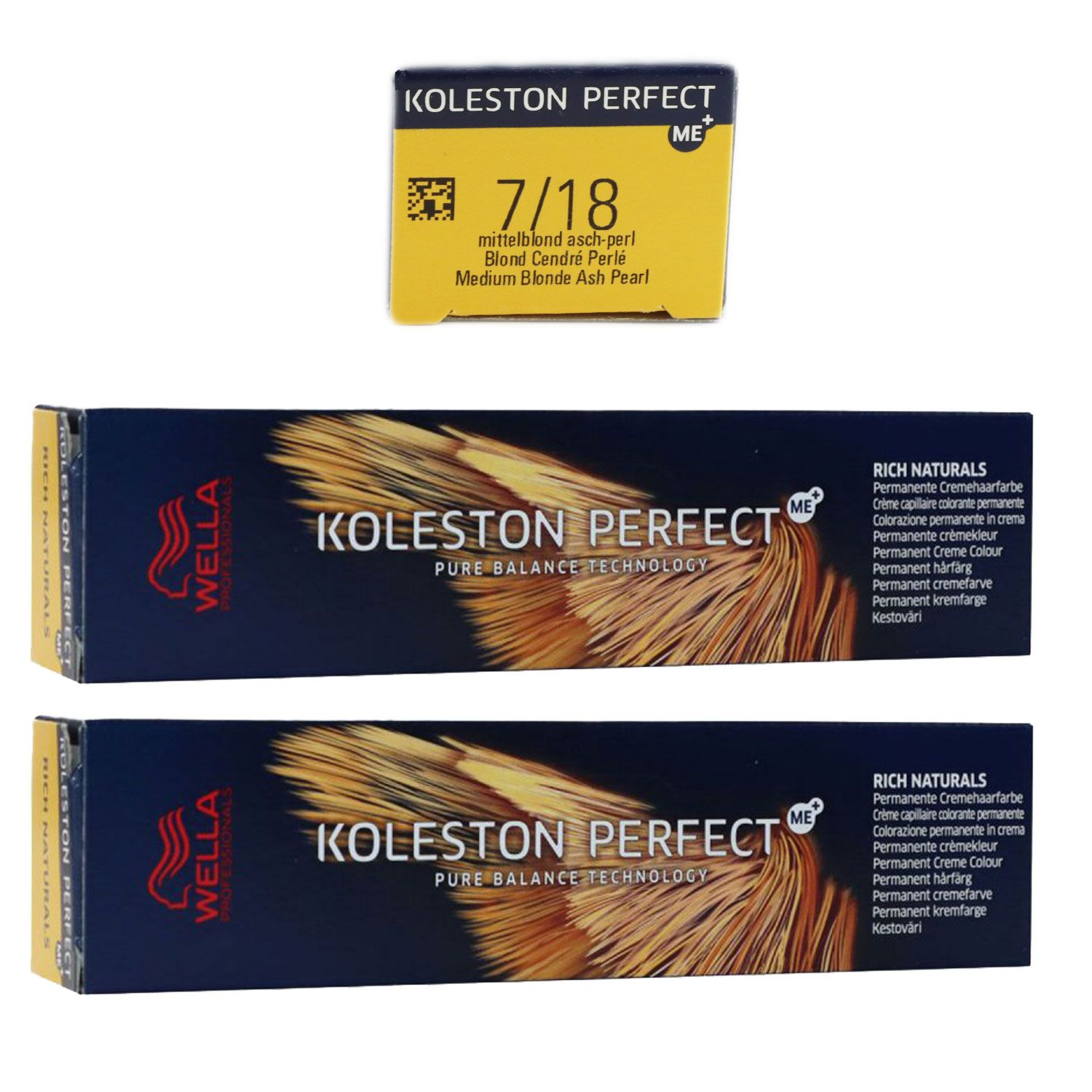 Wella Koleston 2 x 60 ml 7/18 mittelblond asch pearl Set