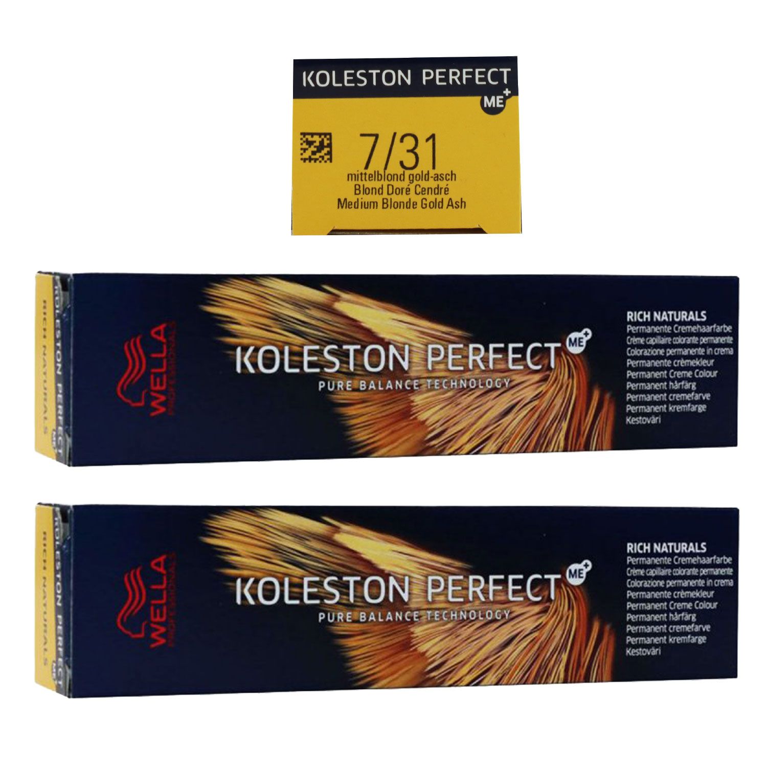 Wella Koleston 2 x 60 ml 7/31 mittelblond gold asch Set
