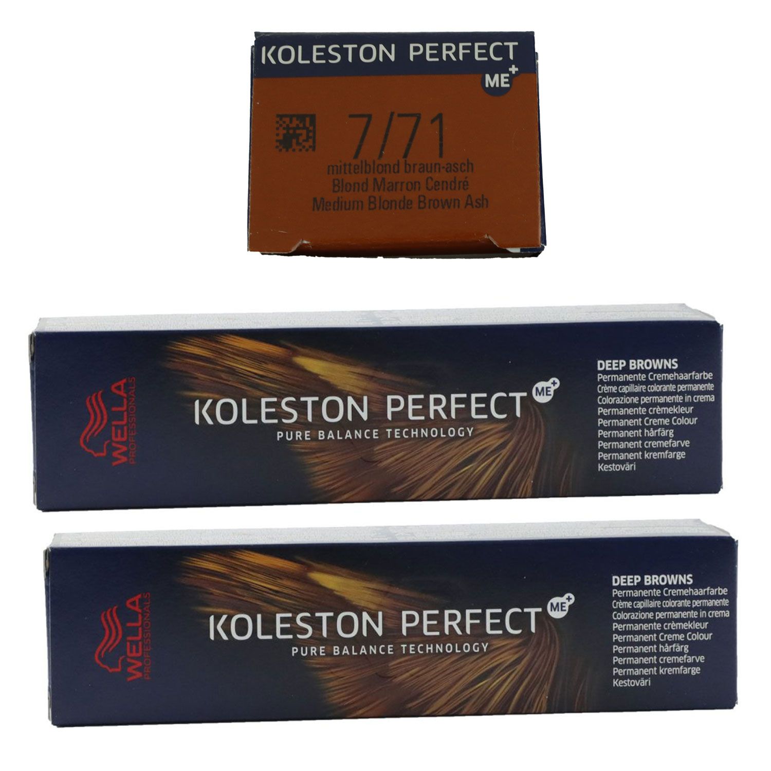 Wella Koleston 2 x 60 ml 7/71 mittelblond braun asch Set
