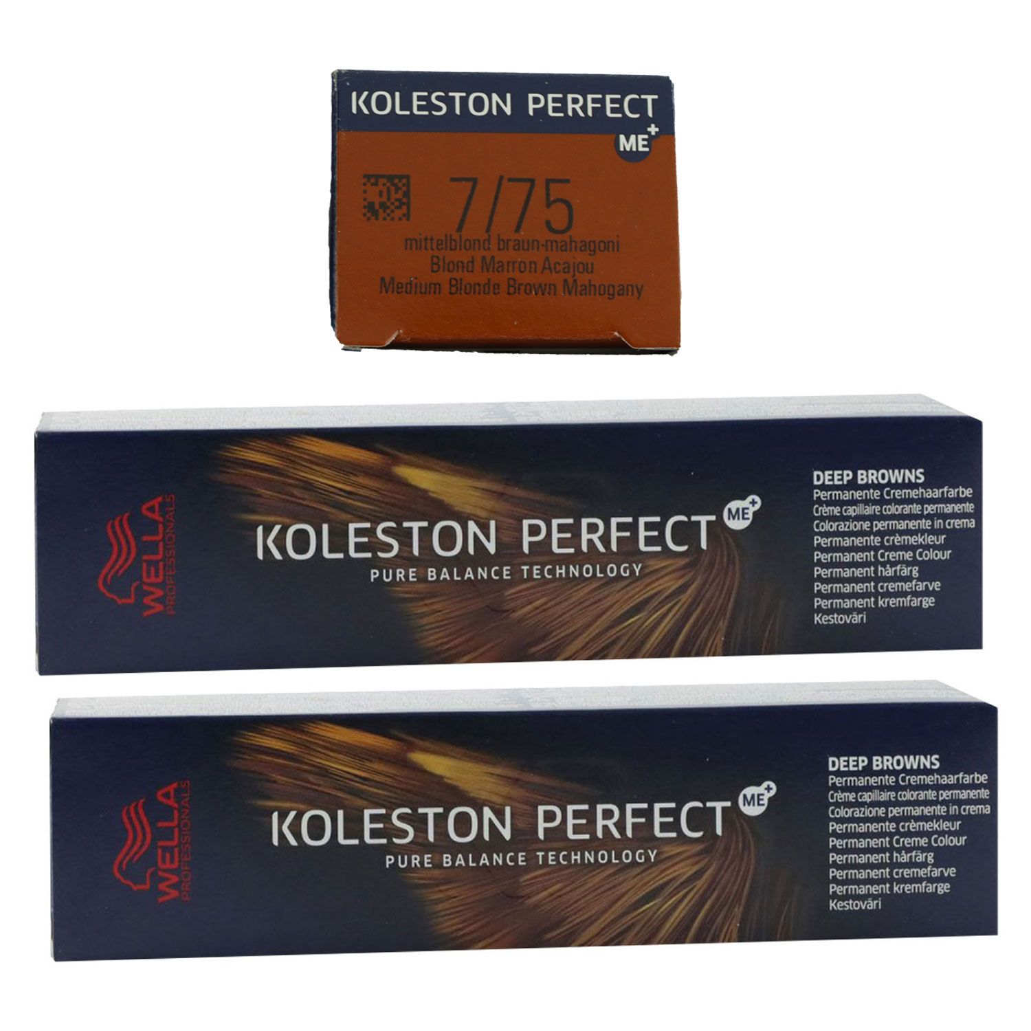 Wella Koleston 2 x 60 ml 7/75 mittelblond braun mahagoni Set