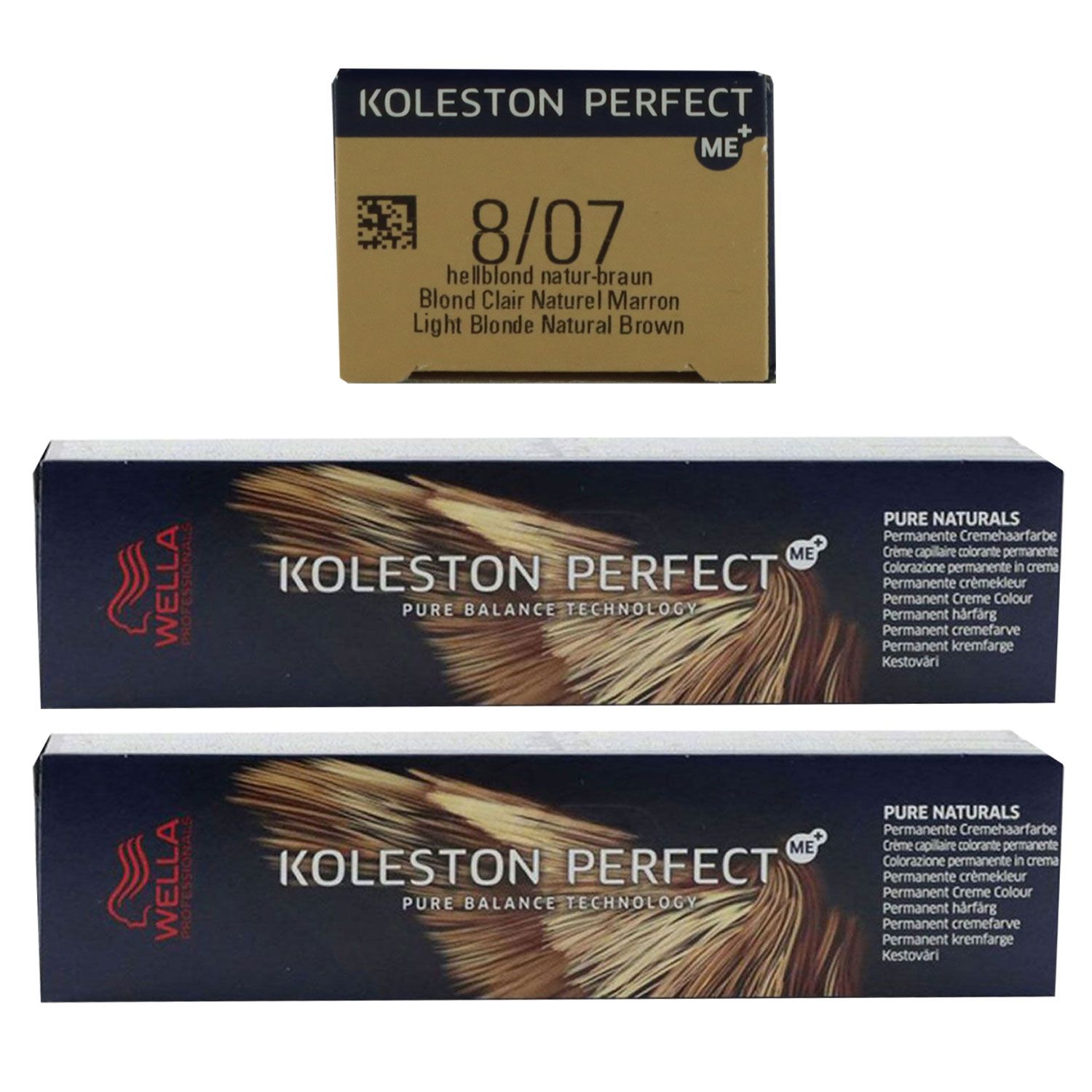Wella Koleston 2 x 60 ml 8/07 hellblond natur braun Set