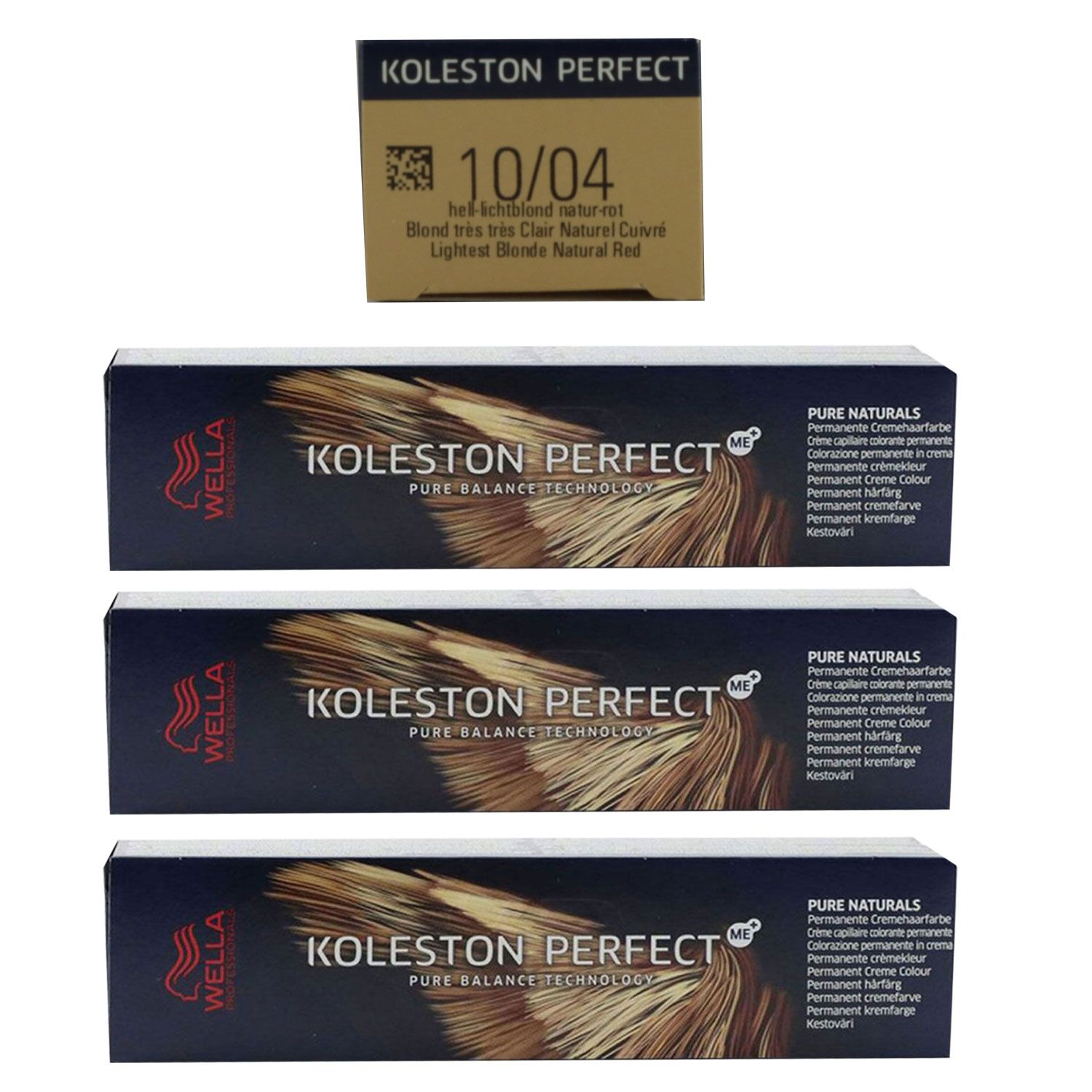Wella Koleston 3 x 60 ml 10/04 hell lichtblond natur rot Set