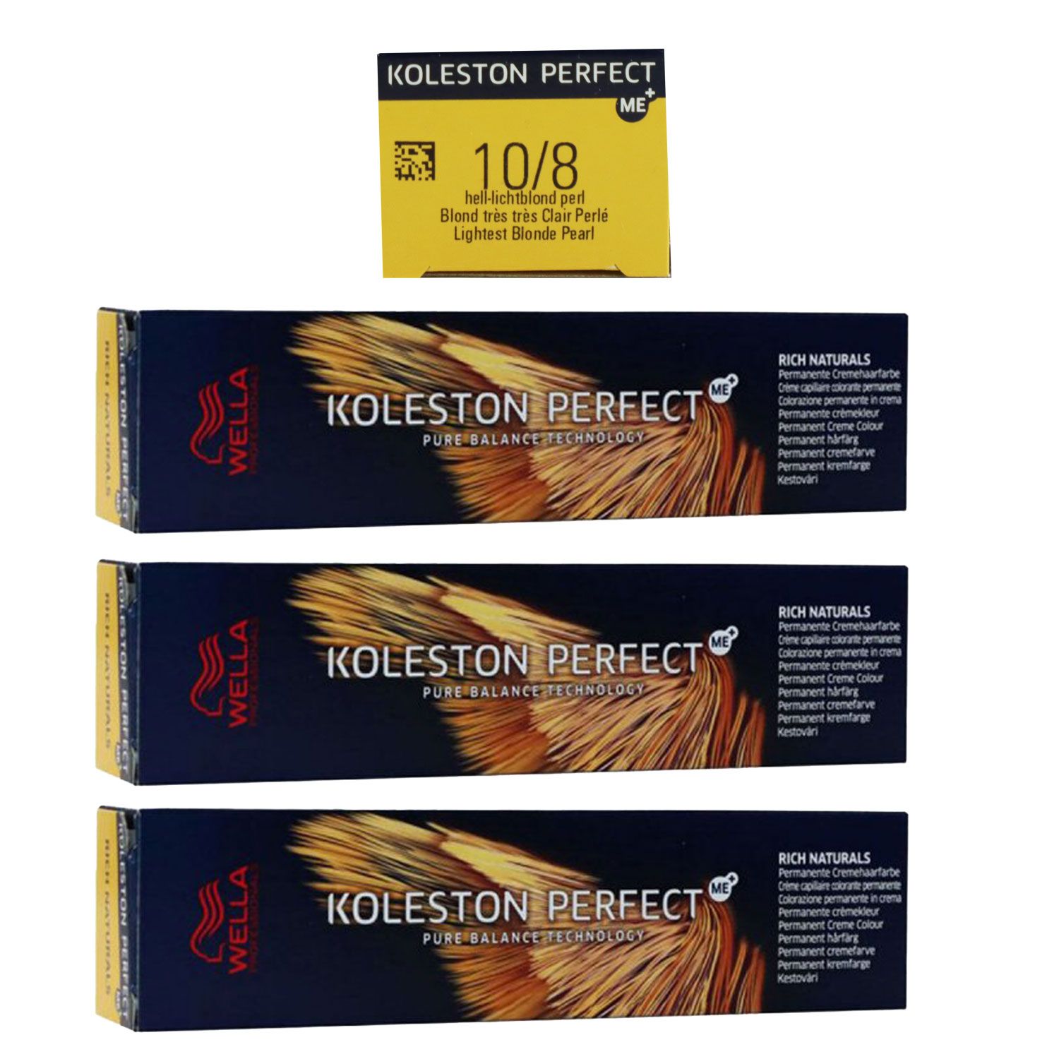 Wella Koleston 3 x 60 ml 10/8 hell lichtblond pearl Set
