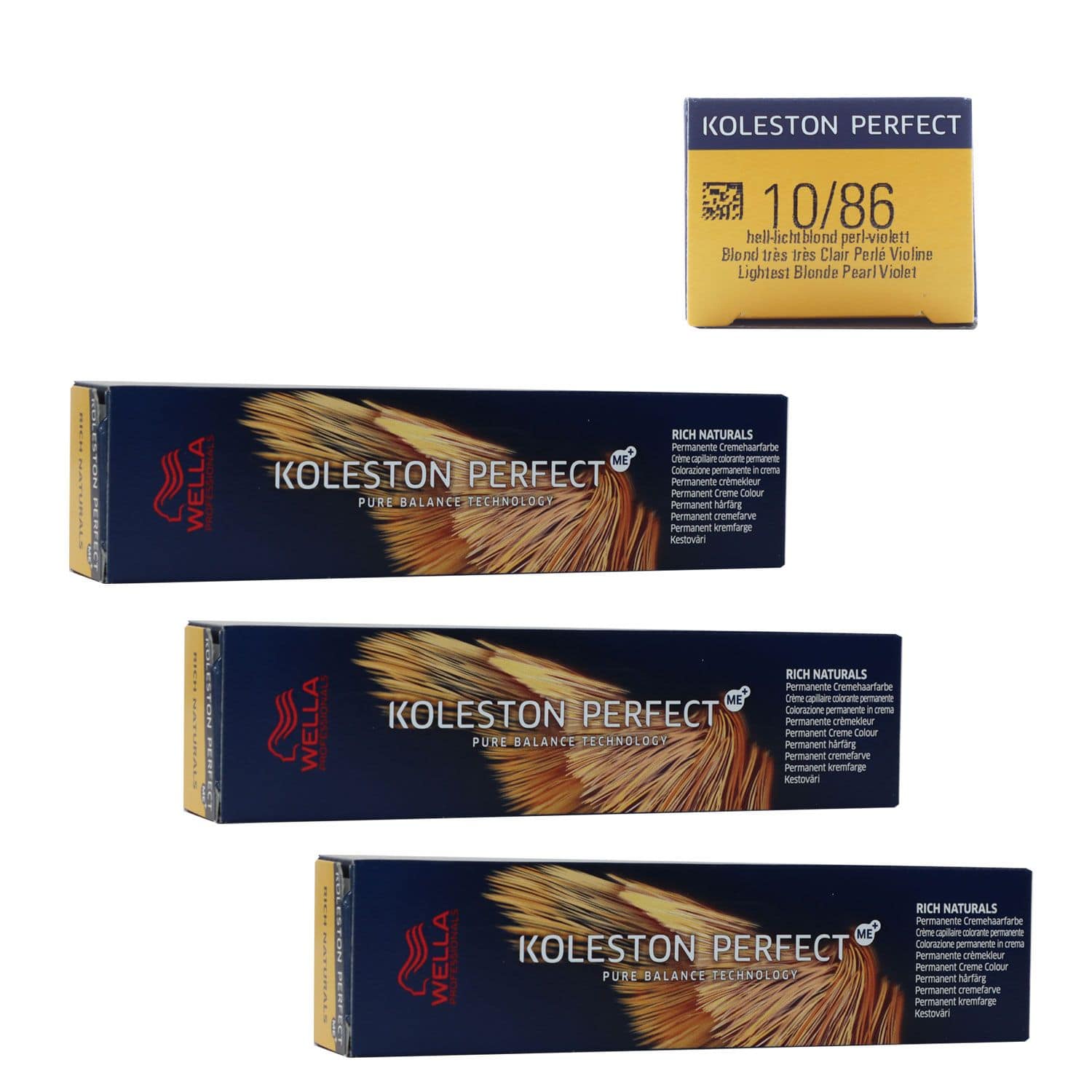 Wella Koleston 3 x 60 ml 10/86 hell lichtblond pearl-violett Set
