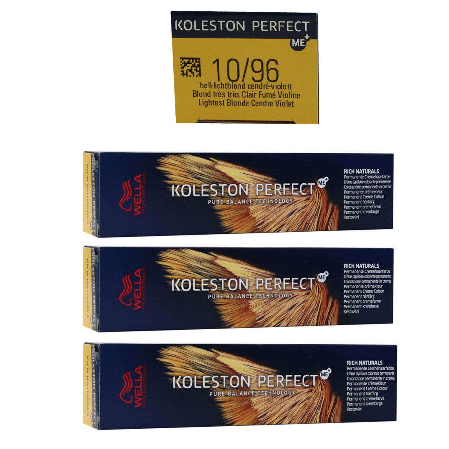 Wella Koleston 3 x 60 ml 10/96 hell lichtblond cendre violett Set
