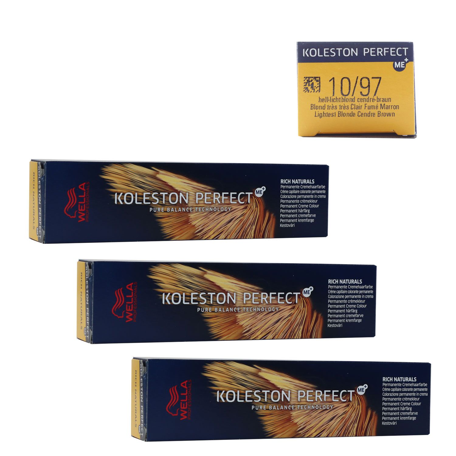 Wella Koleston 3 x 60 ml 10/97 hell lichtblond cendre-braun Set