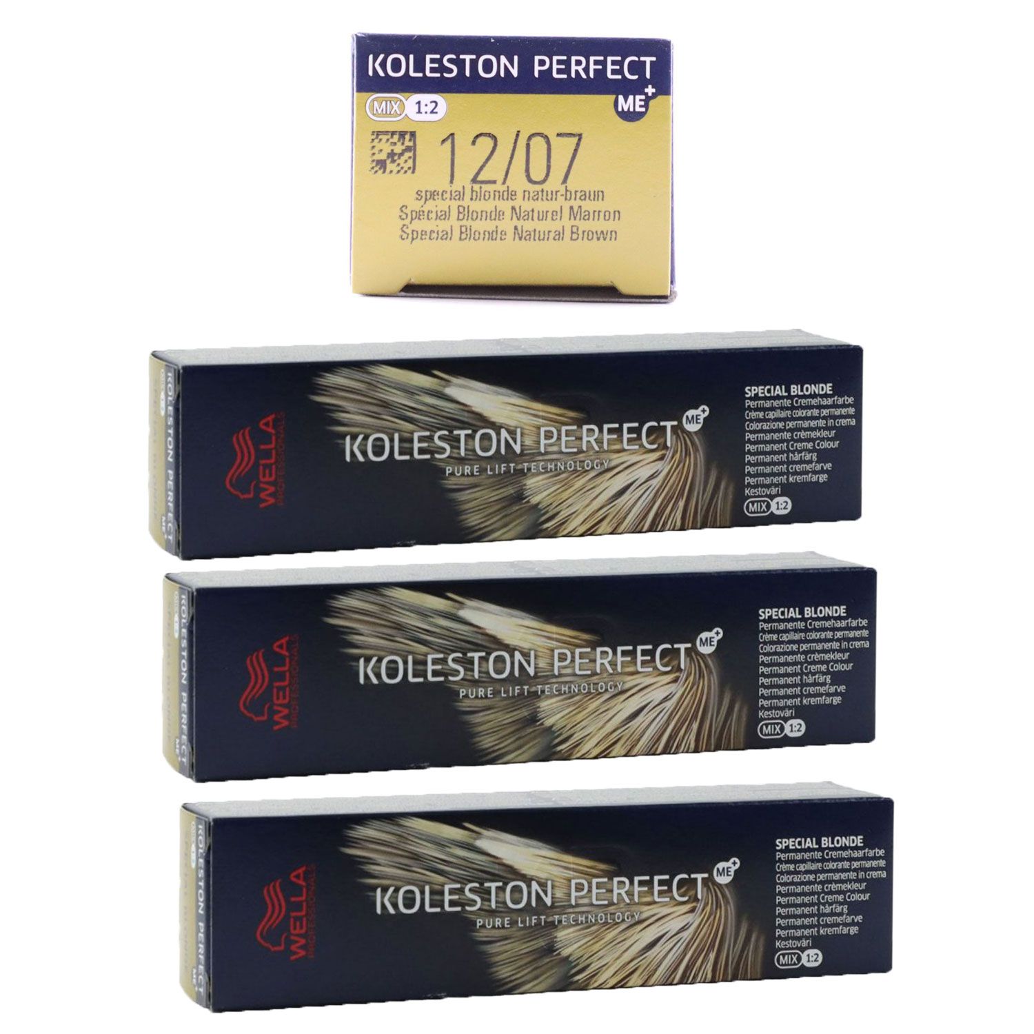 Wella Koleston 3 x 60 ml 12/07 Spezialblond natur�braun Set