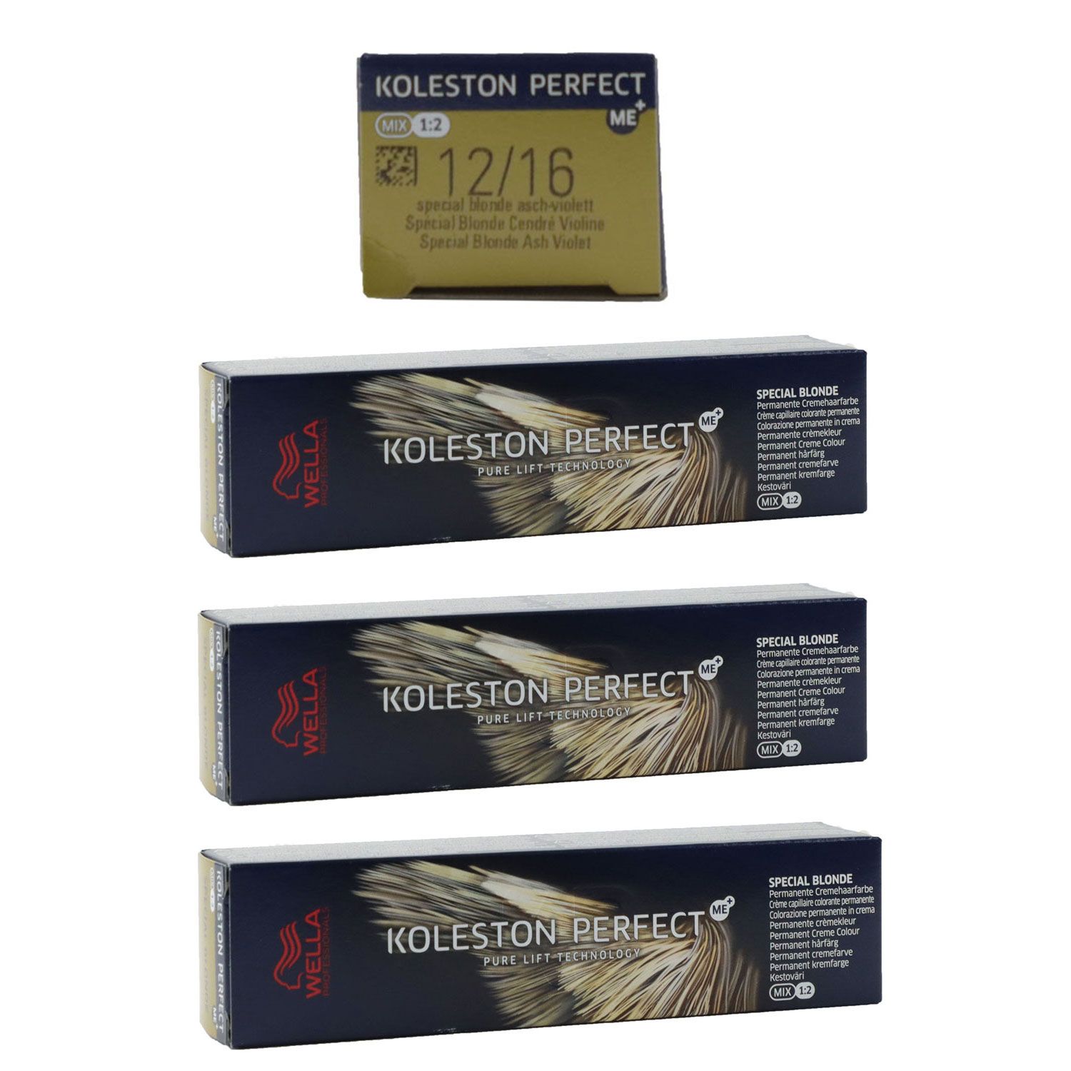 Wella Koleston 3 x 60 ml 12/16 Spezialblond asch violett Set