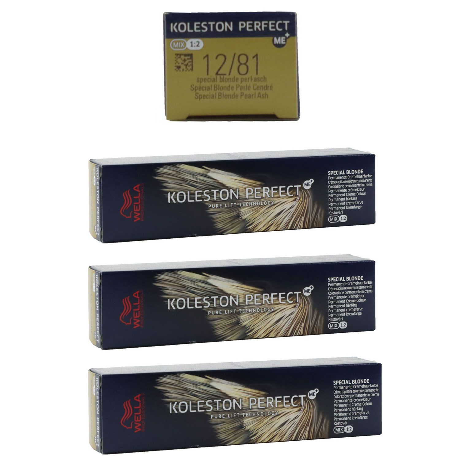 Wella Koleston 3 x 60 ml 12/81 Spezialblond perl asch Set