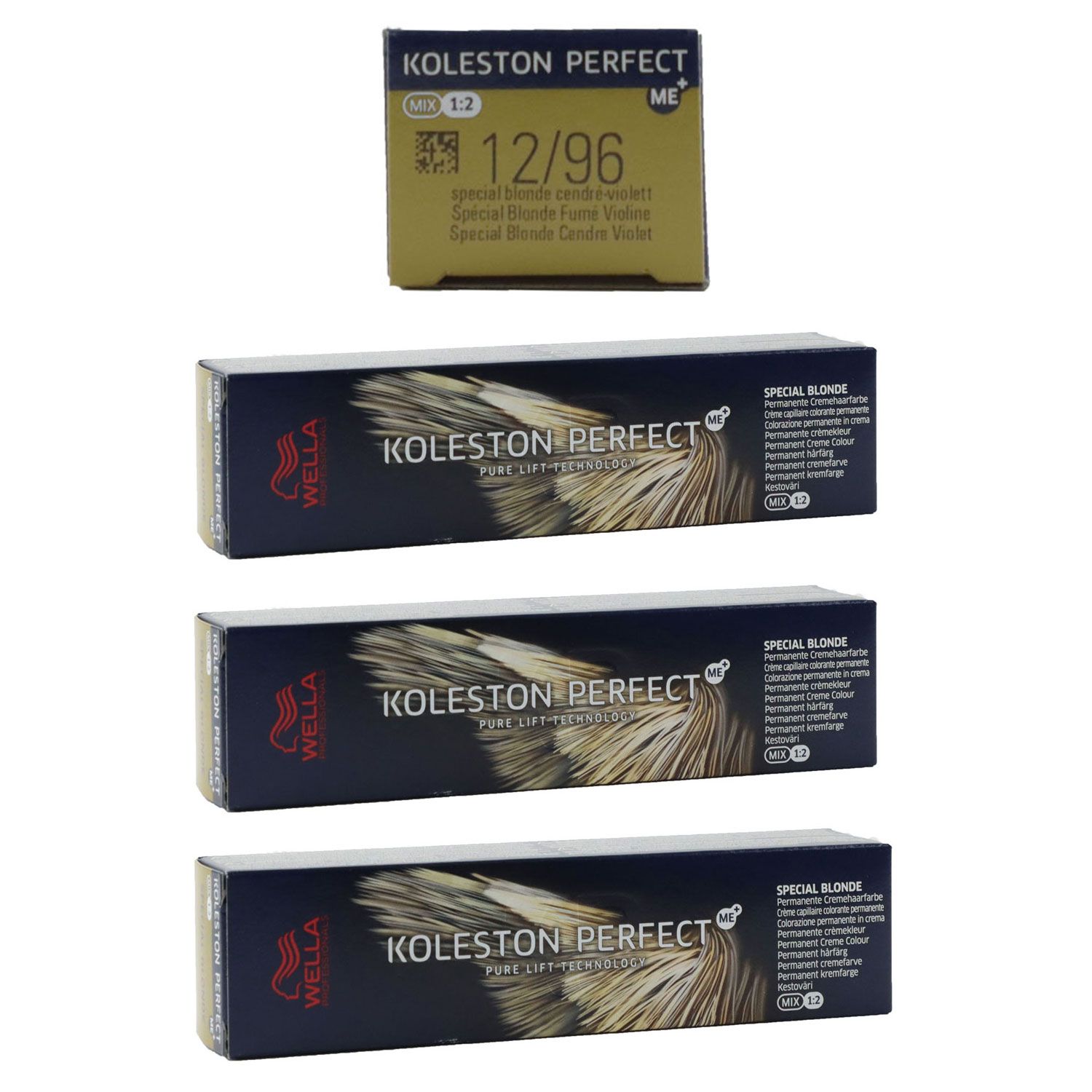 Wella Koleston 3 x 60 ml 12/96 Spezialblond cendre violett Set