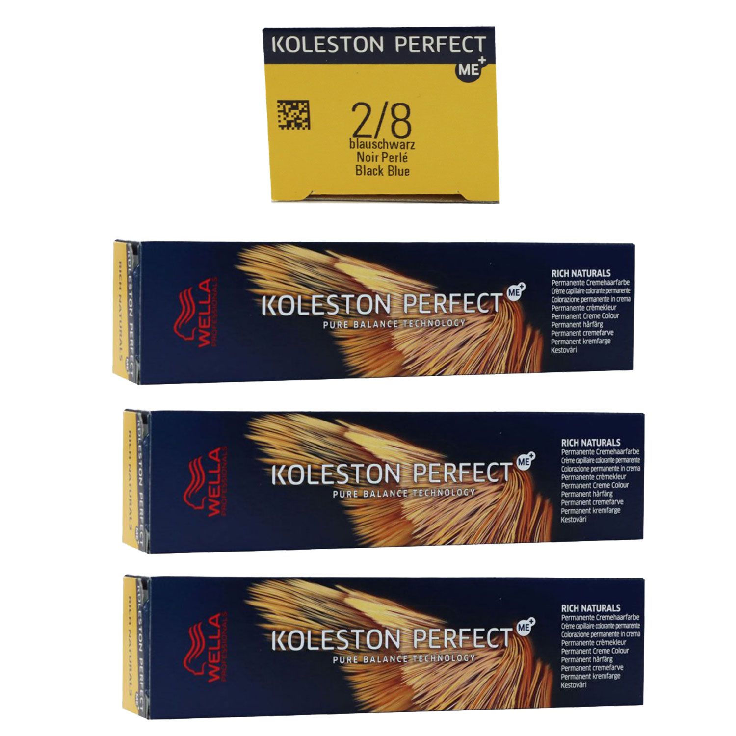 Wella Koleston 3 x 60 ml 2/8 blauschwarz Set