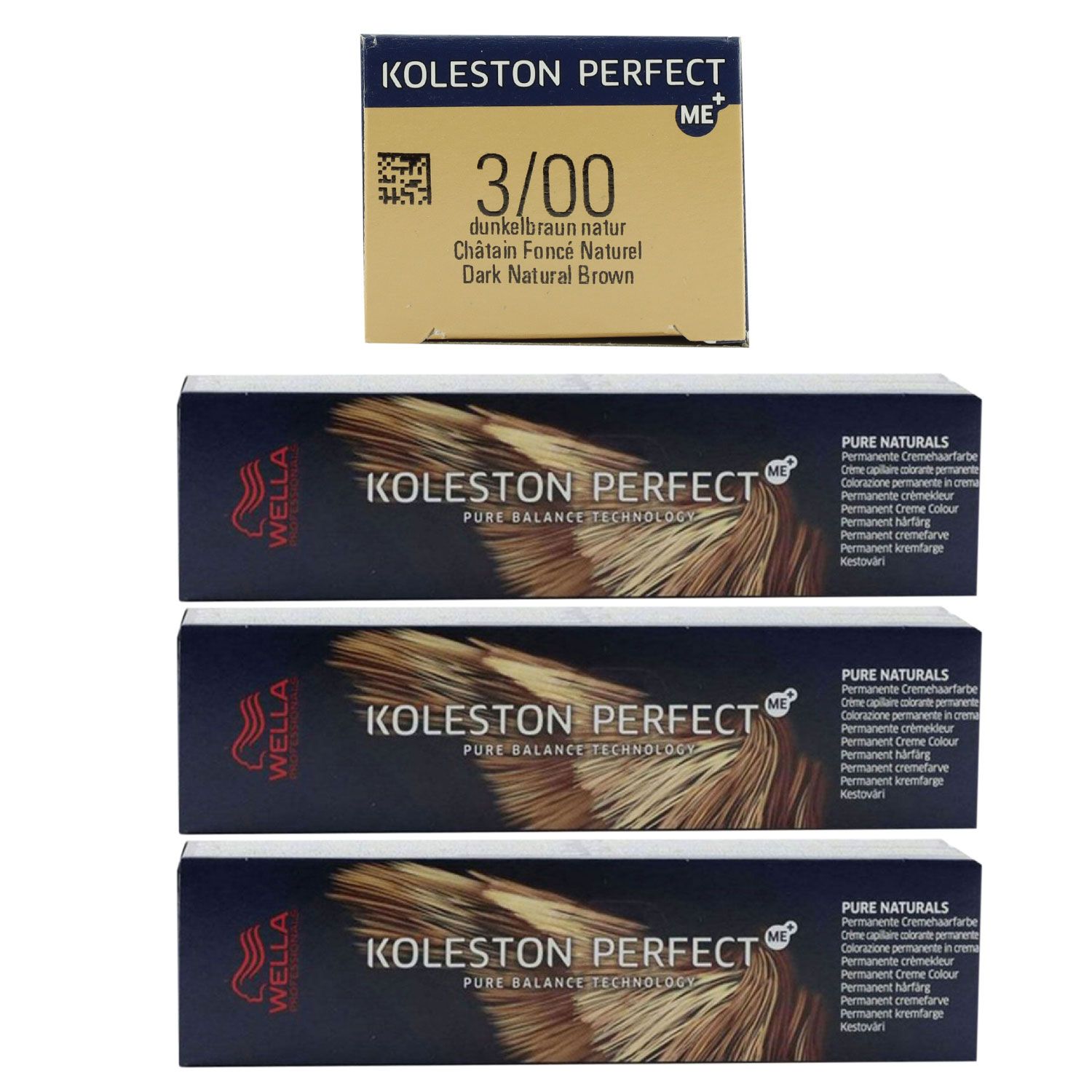 Wella Koleston 3 x 60 ml 3/00 dunkelbraun natur intensiv Set