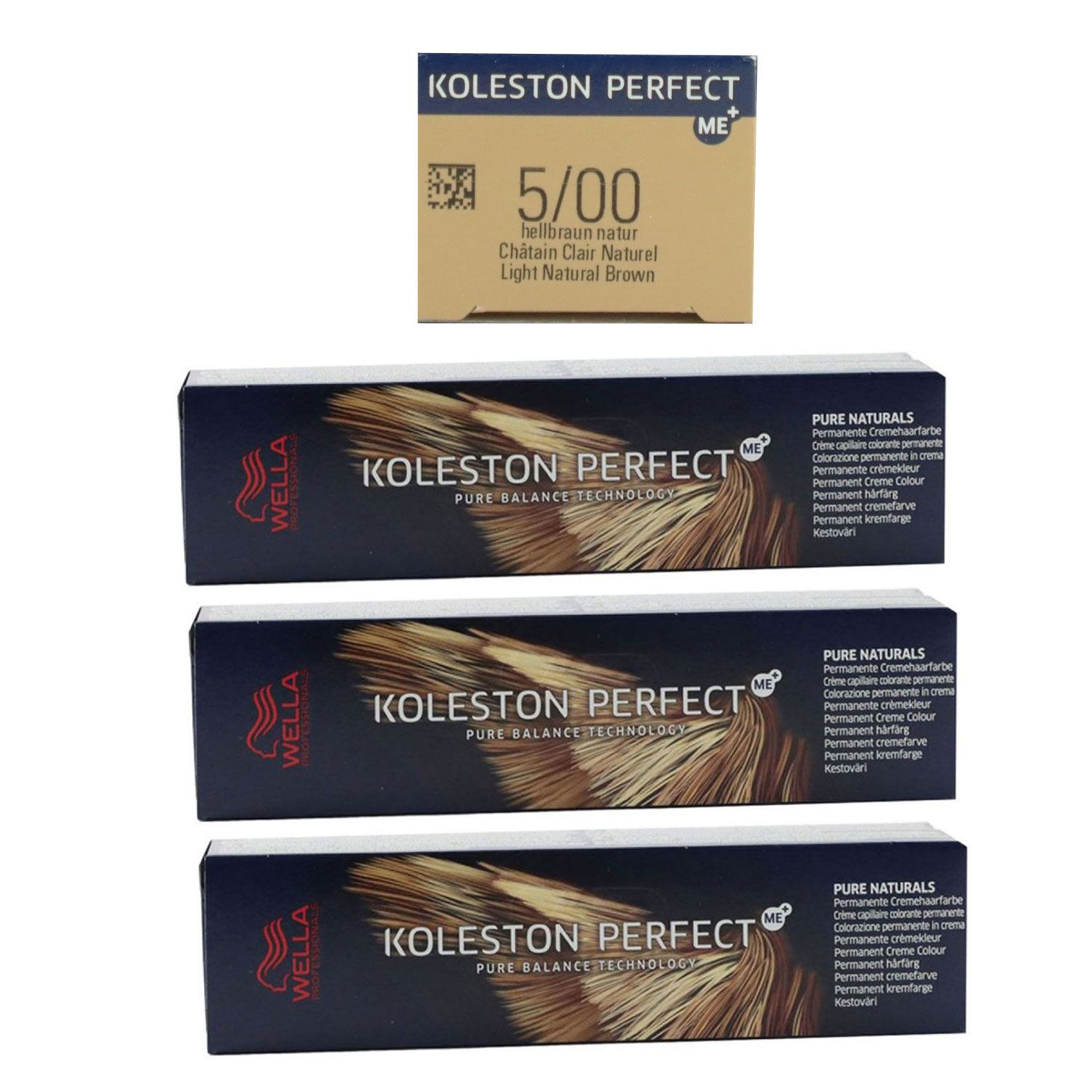 Wella Koleston 3 x 60 ml 5/00 hellbraun natur Set