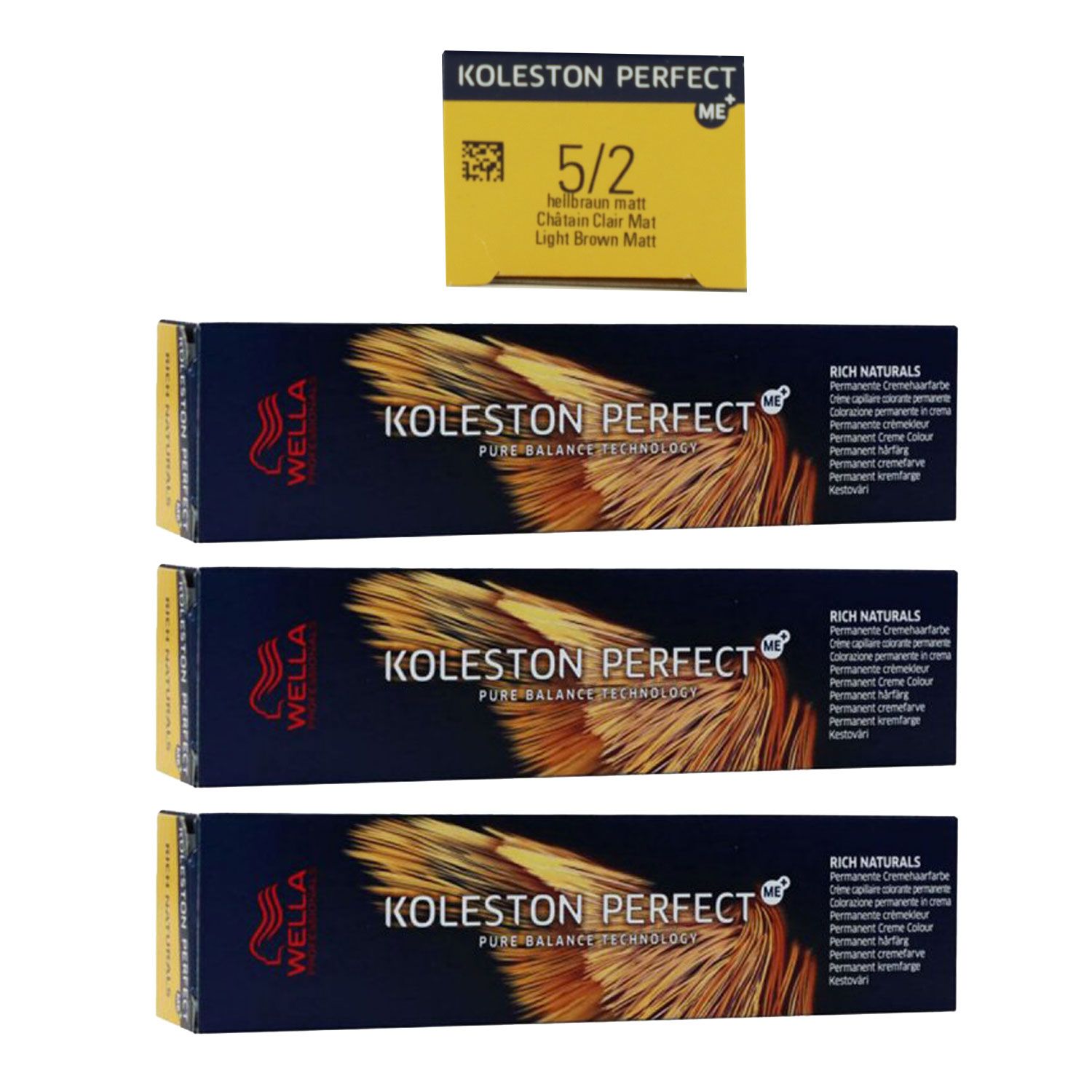 Wella Koleston 3 x 60 ml 5/2 hellbraun matt Set